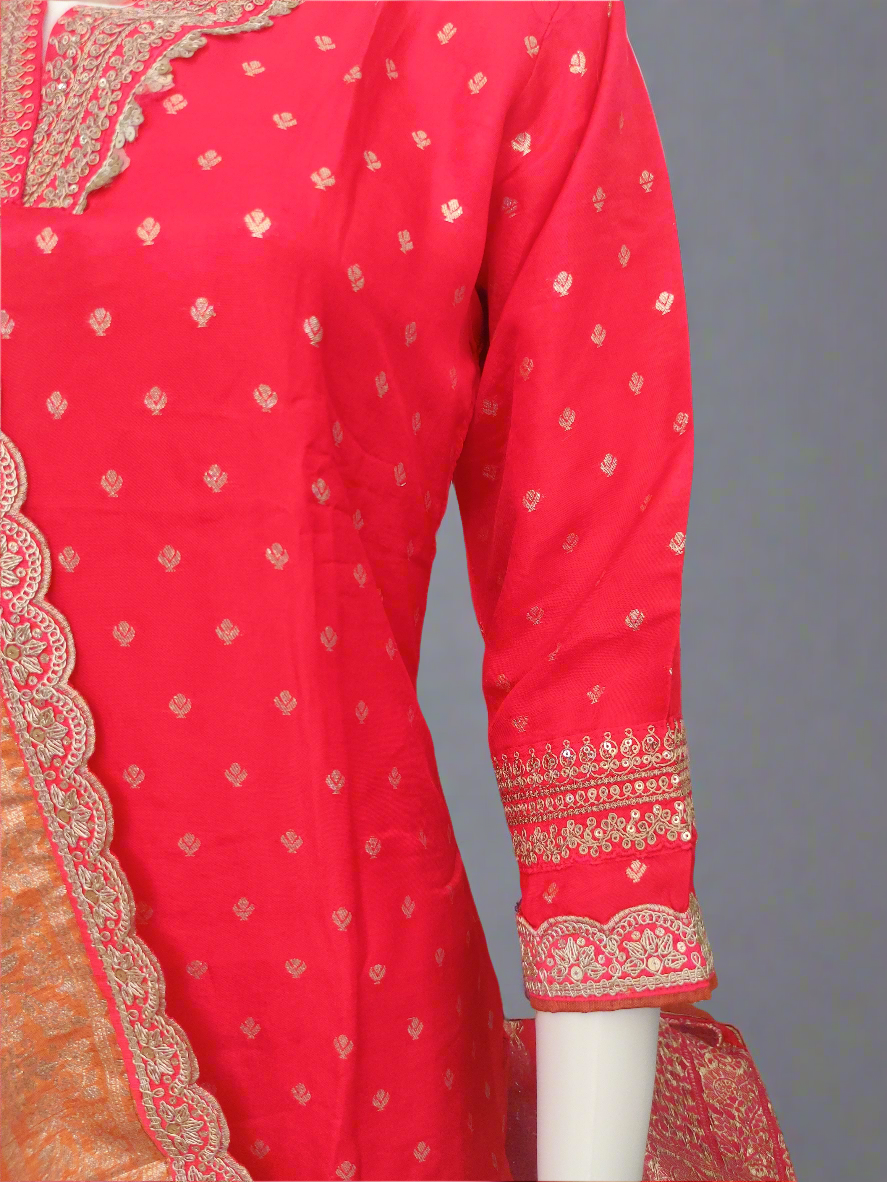 Embellished Festive wear Pink Kurta set