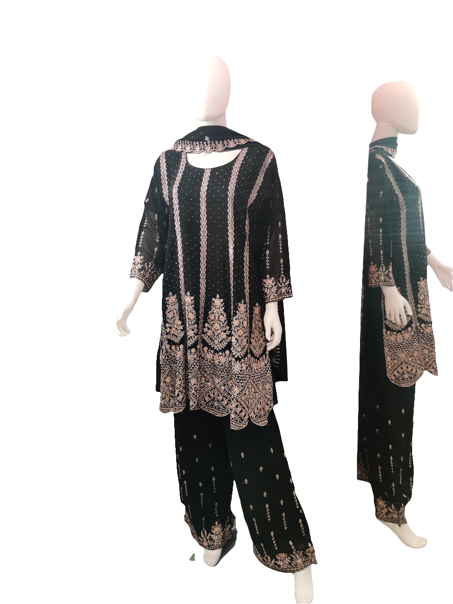 Midnight Elegance – Embroidered Suit