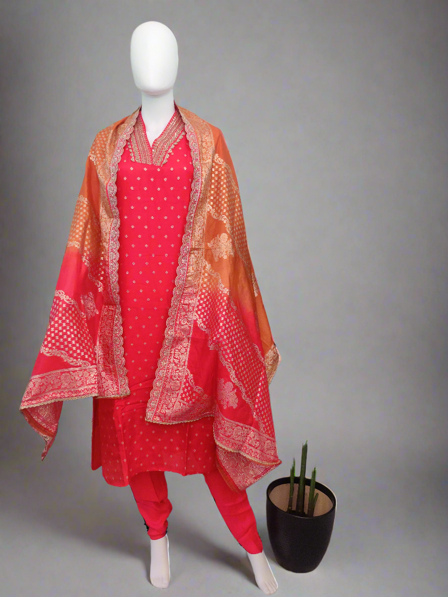 Embellished Festive wear Pink Kurta set