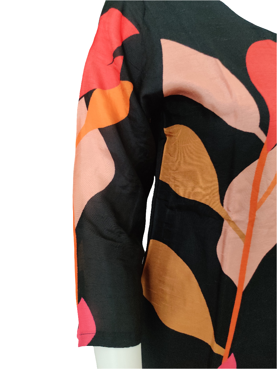 Black Digital Print Muslin Silk Kurta Set