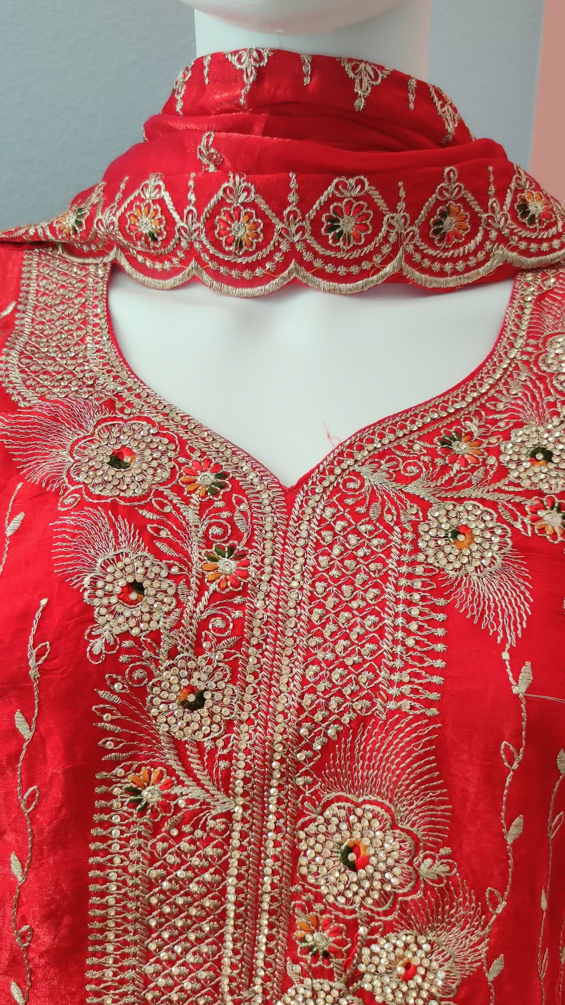Peacock Radiance Embroidered Suit