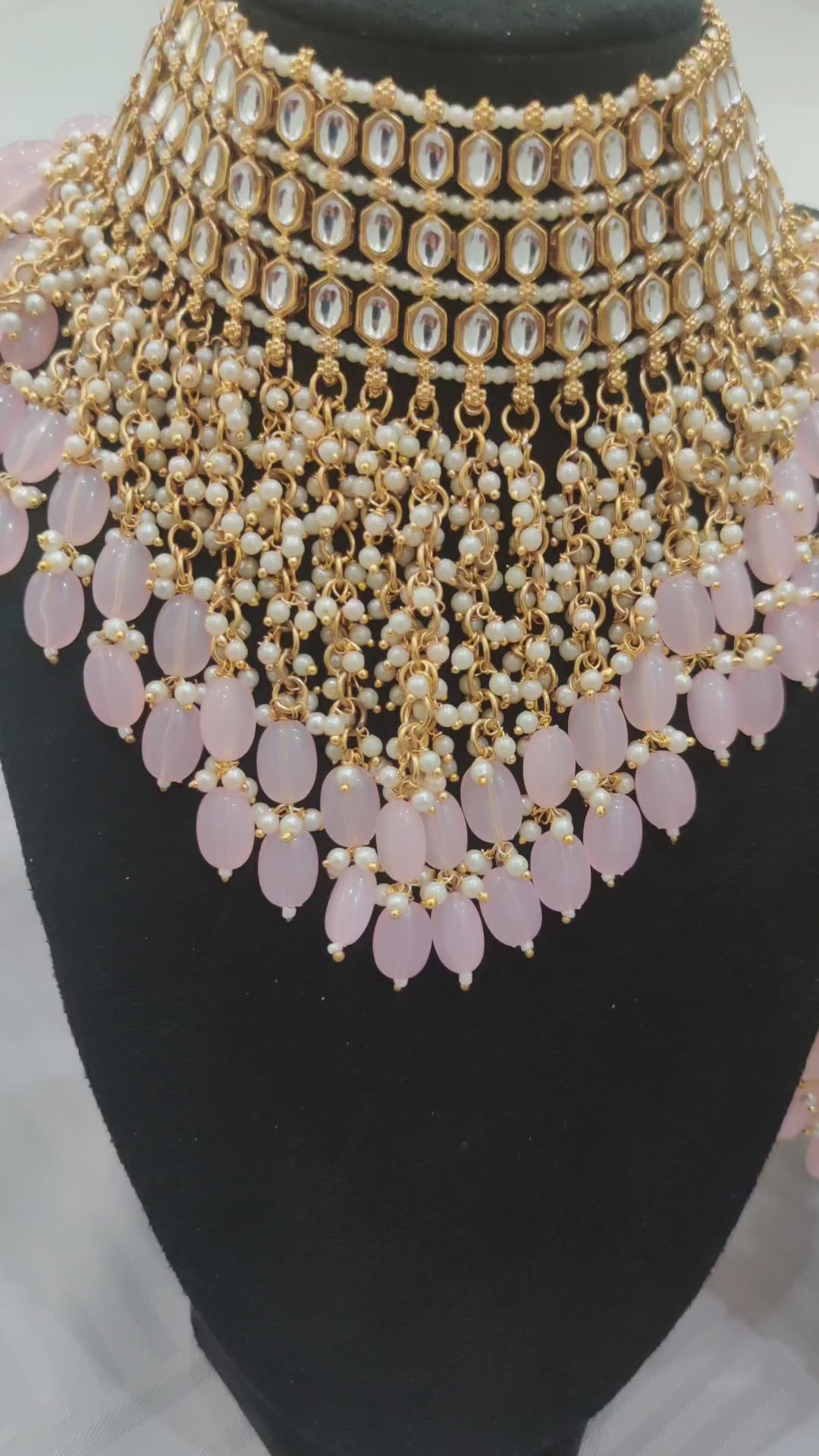 Blush Royale Kundan Pearl Necklace Set