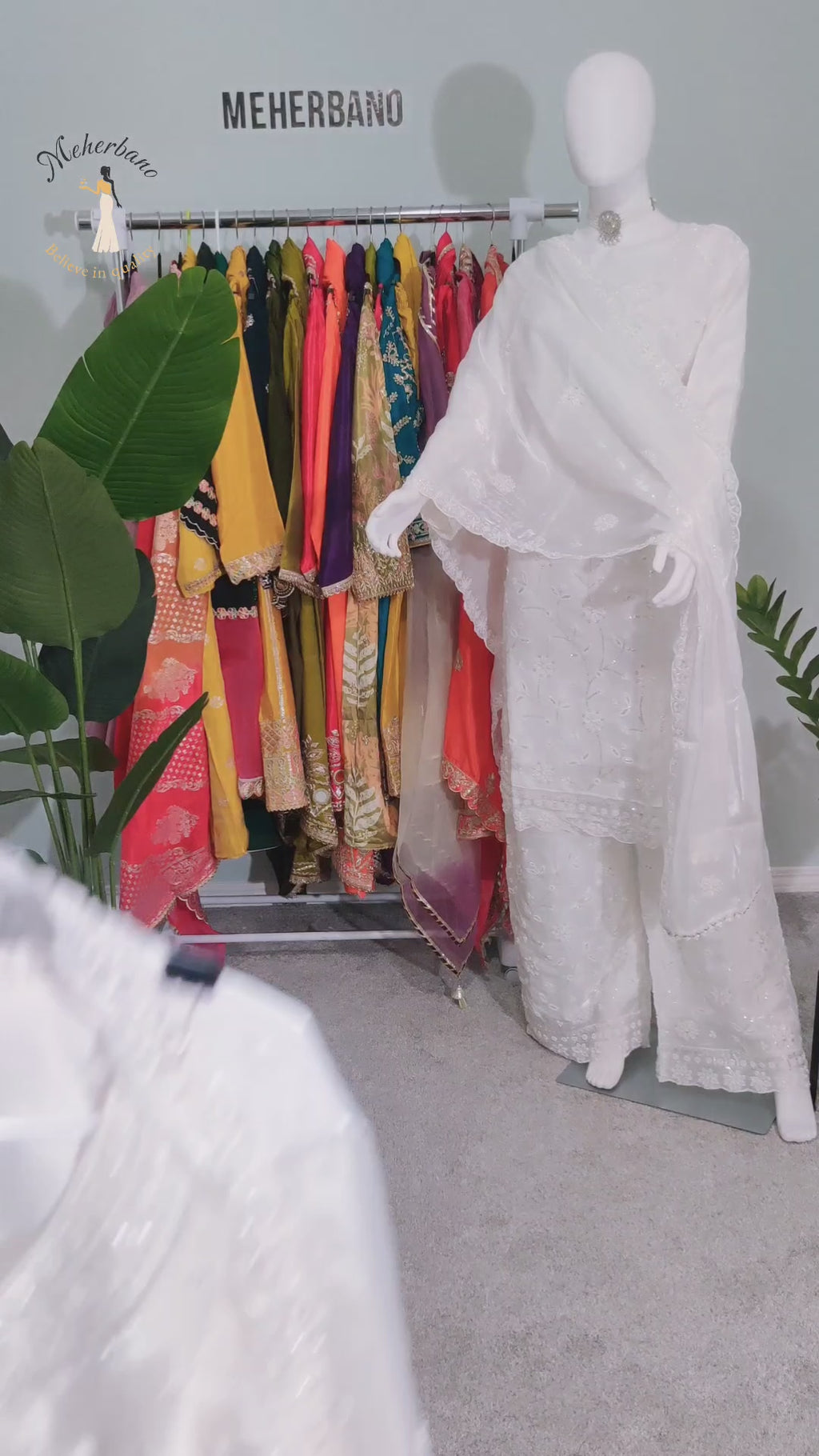 ✨ Fully Hand Embroidered Jimmy Choo Fabric Festive Palazzo Suit Set