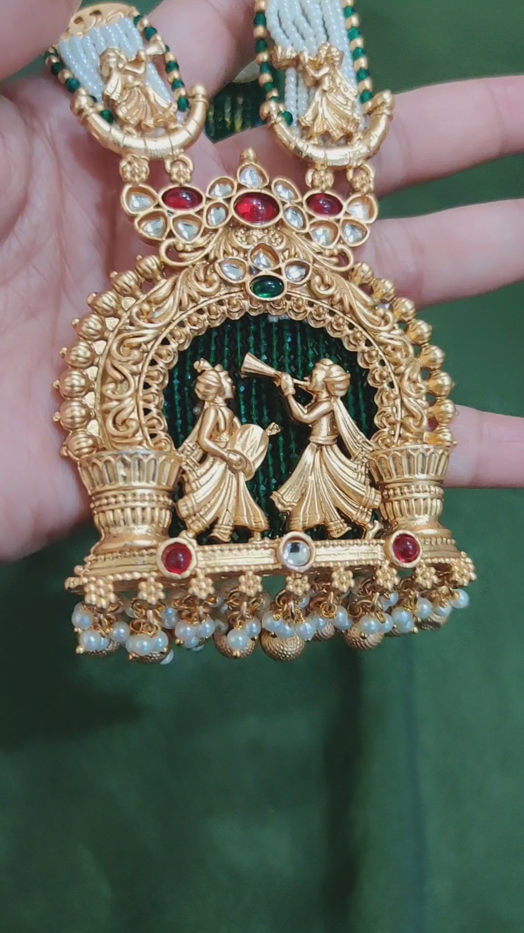 Regal Temple-Inspired Long Necklace