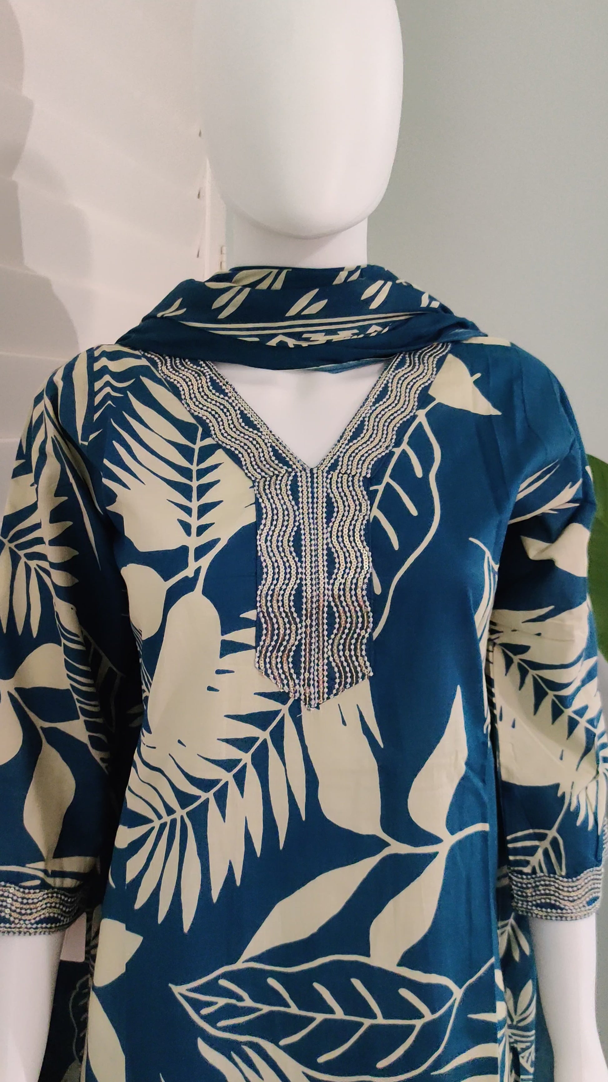 Blue Cotton Kurta Set