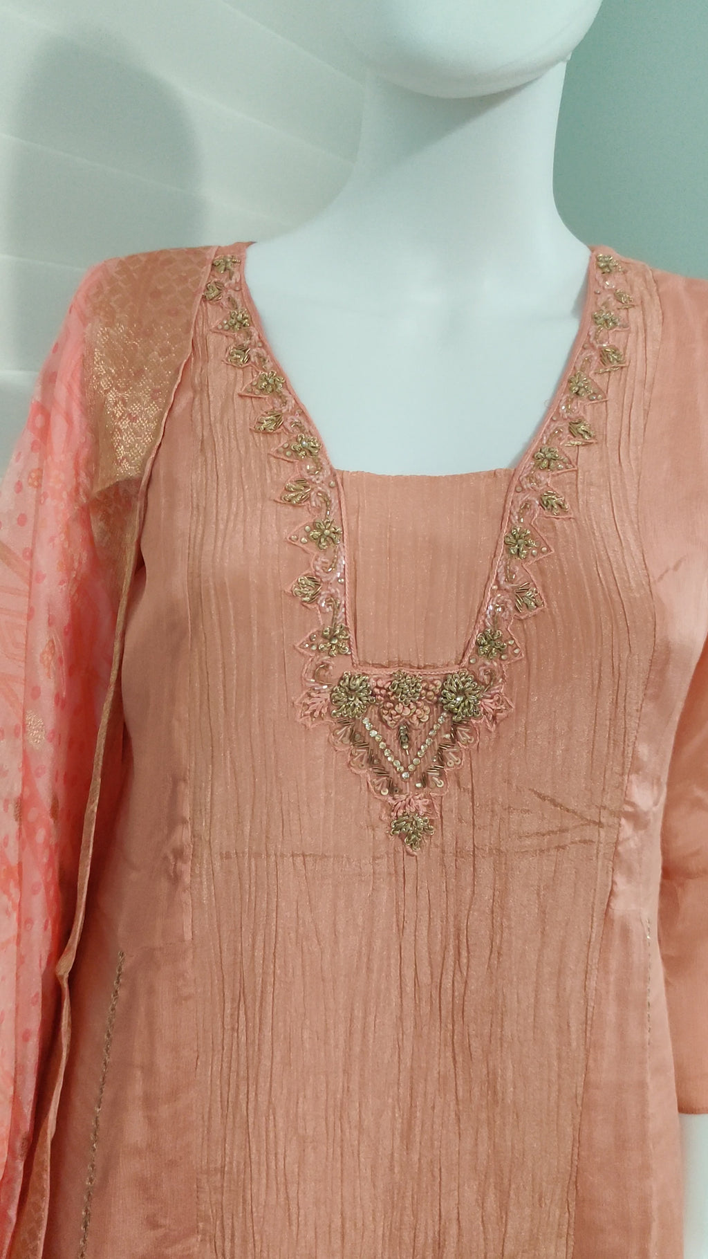 Coral Elegance A-Line Kurta Set