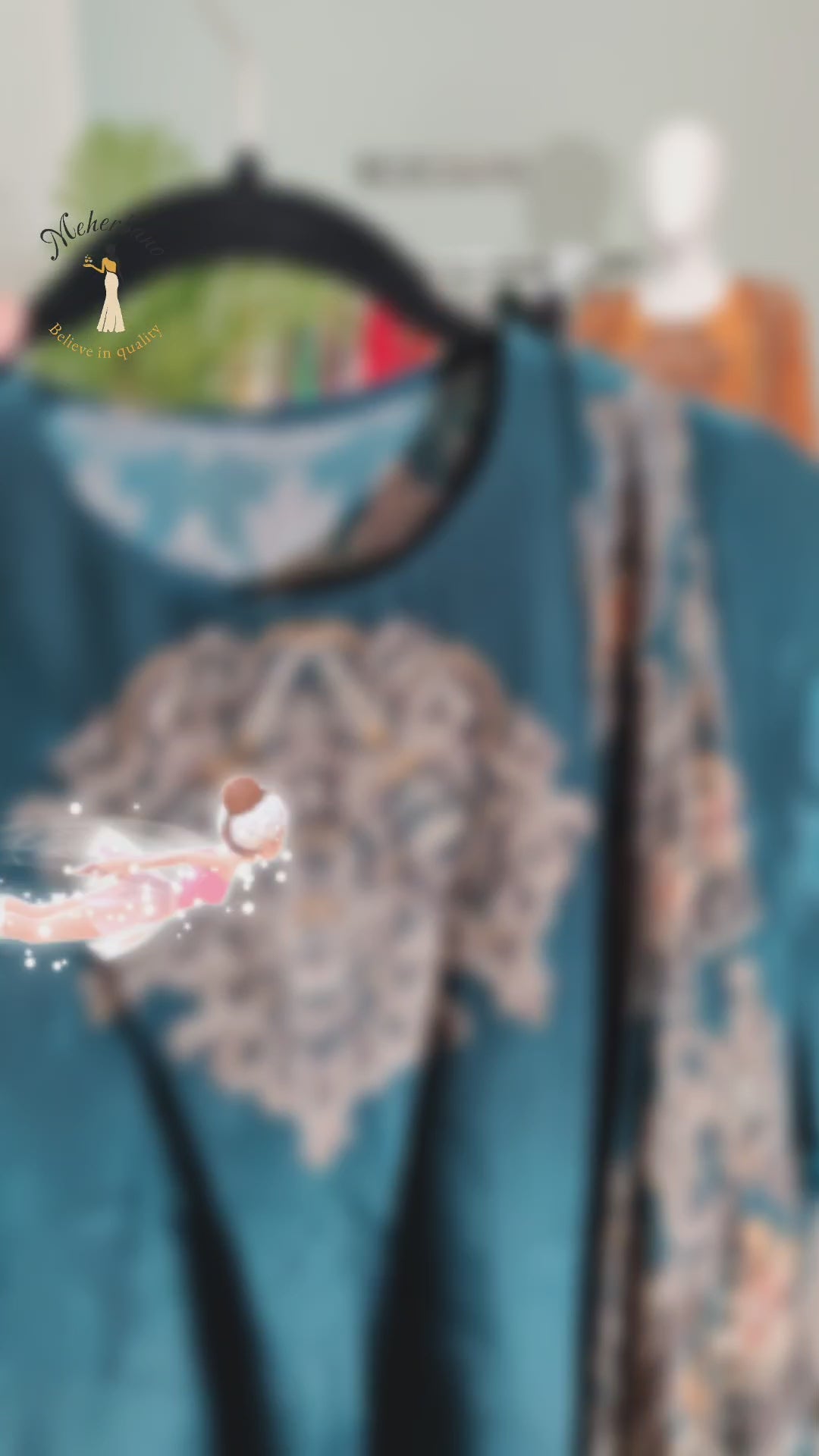 🌿 Regal Rust & Emerald Grace – Indo-Western Ensemble with Removable Jacket