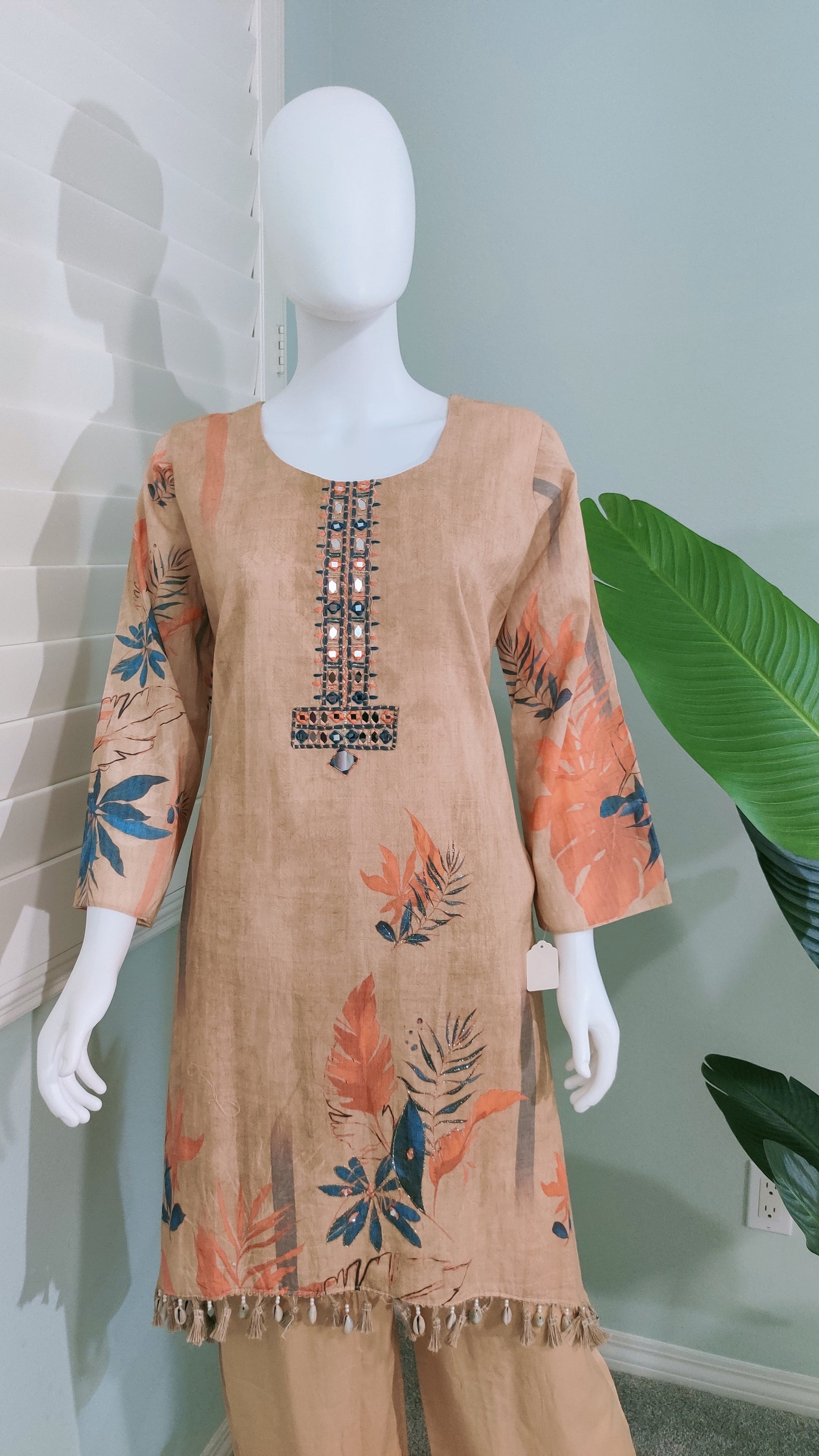 Botanical Breeze C-Cut Cotton Kurta Set