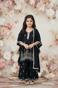 Black Cotton Kurta Plazzo set for girls