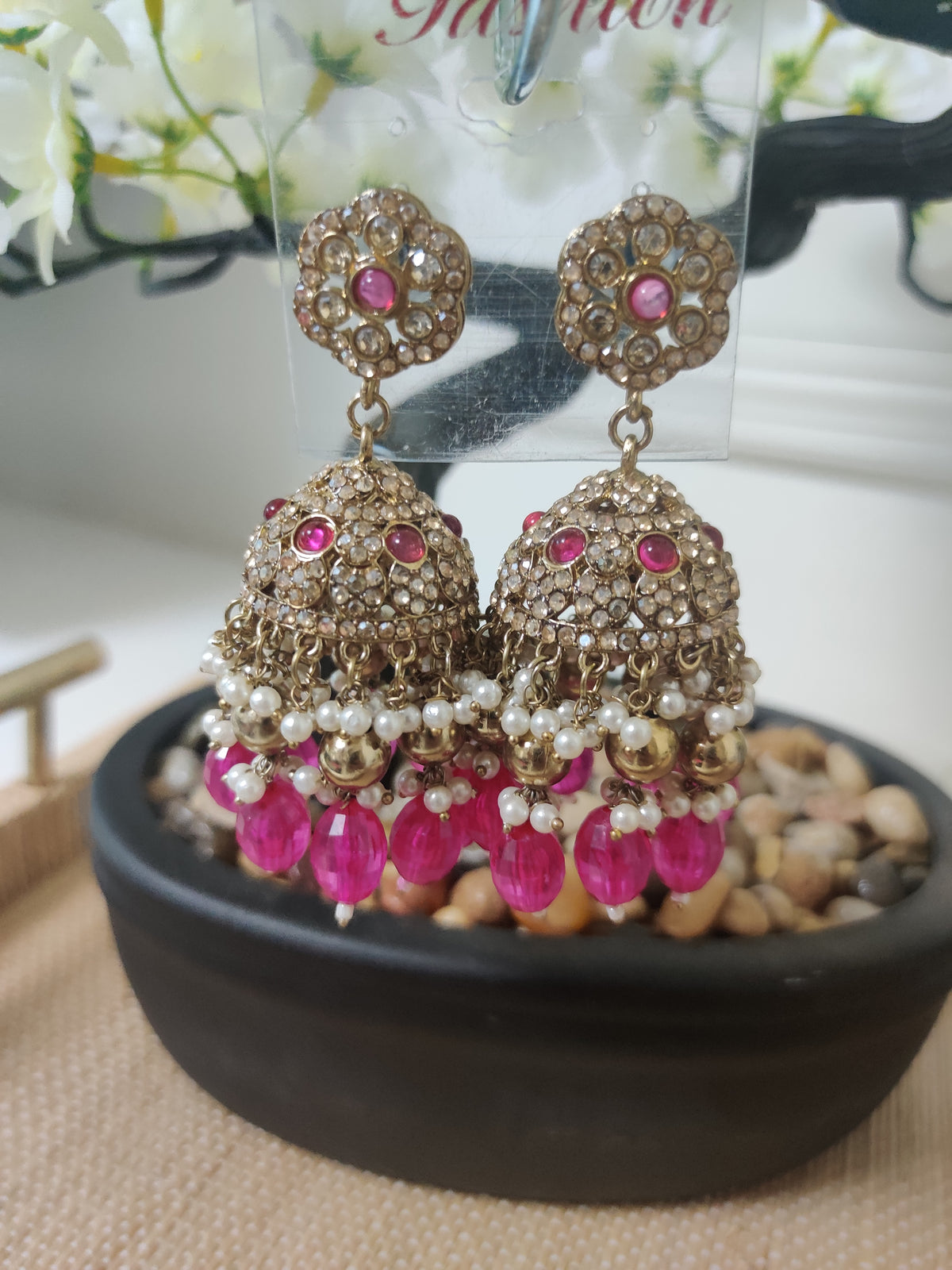 ✨ Radiant Floral Jhumka Earrings