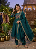 Dark Teal Anarkali Kurta Set