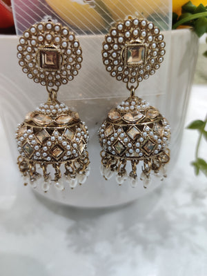 ✨Pearl Radiance Jhumkas