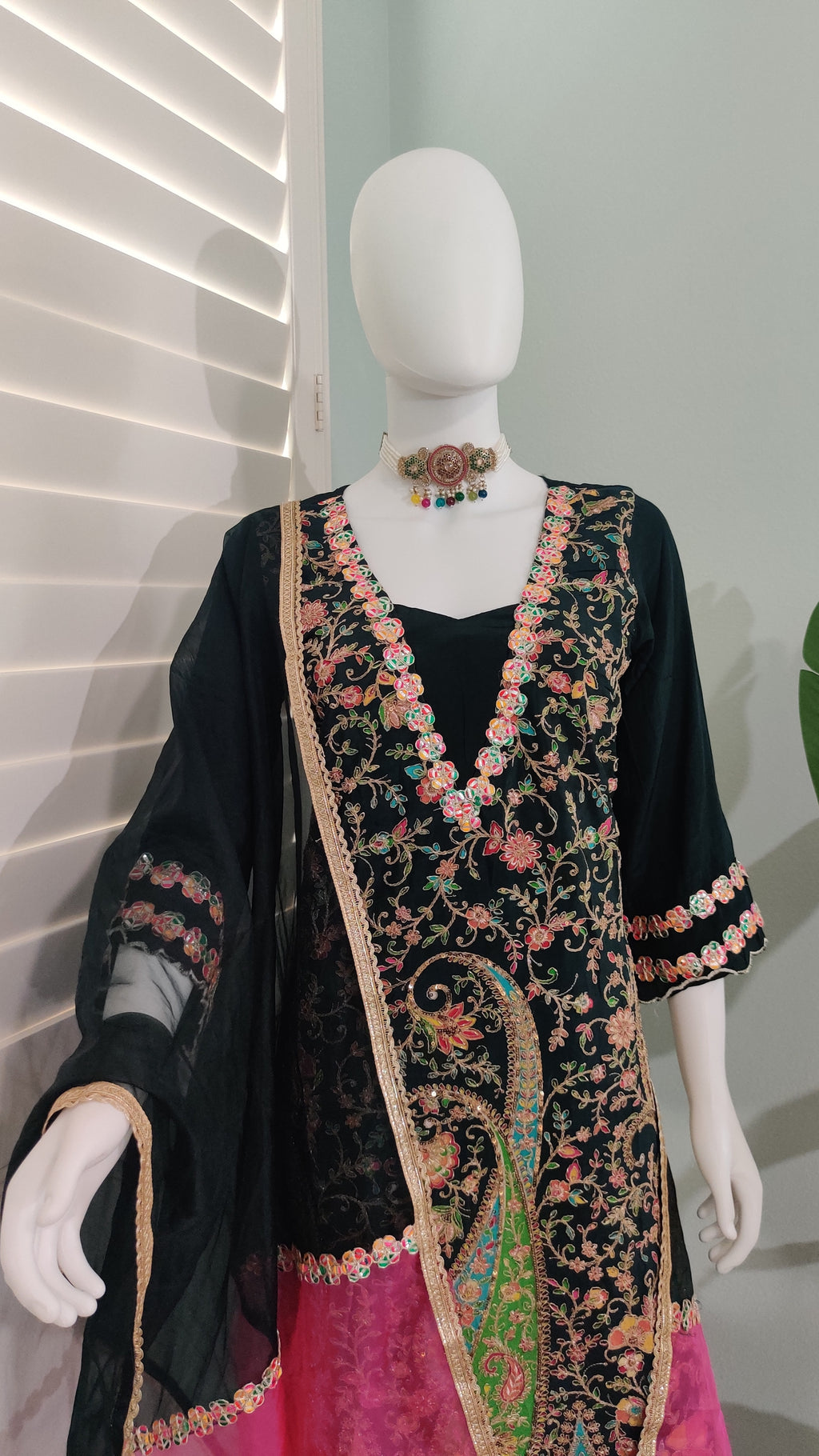 Premium Silk Antique Embroidered Festive wear Kurta Set