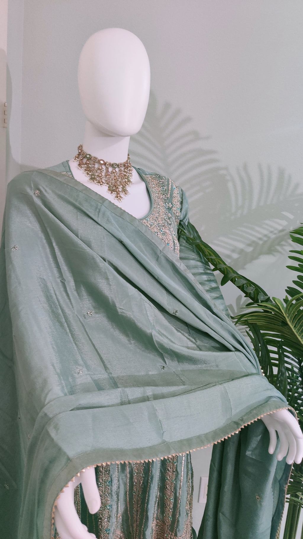 ✨ Regal & Elegant Heavy Chinon Embroidered Palazzo Set