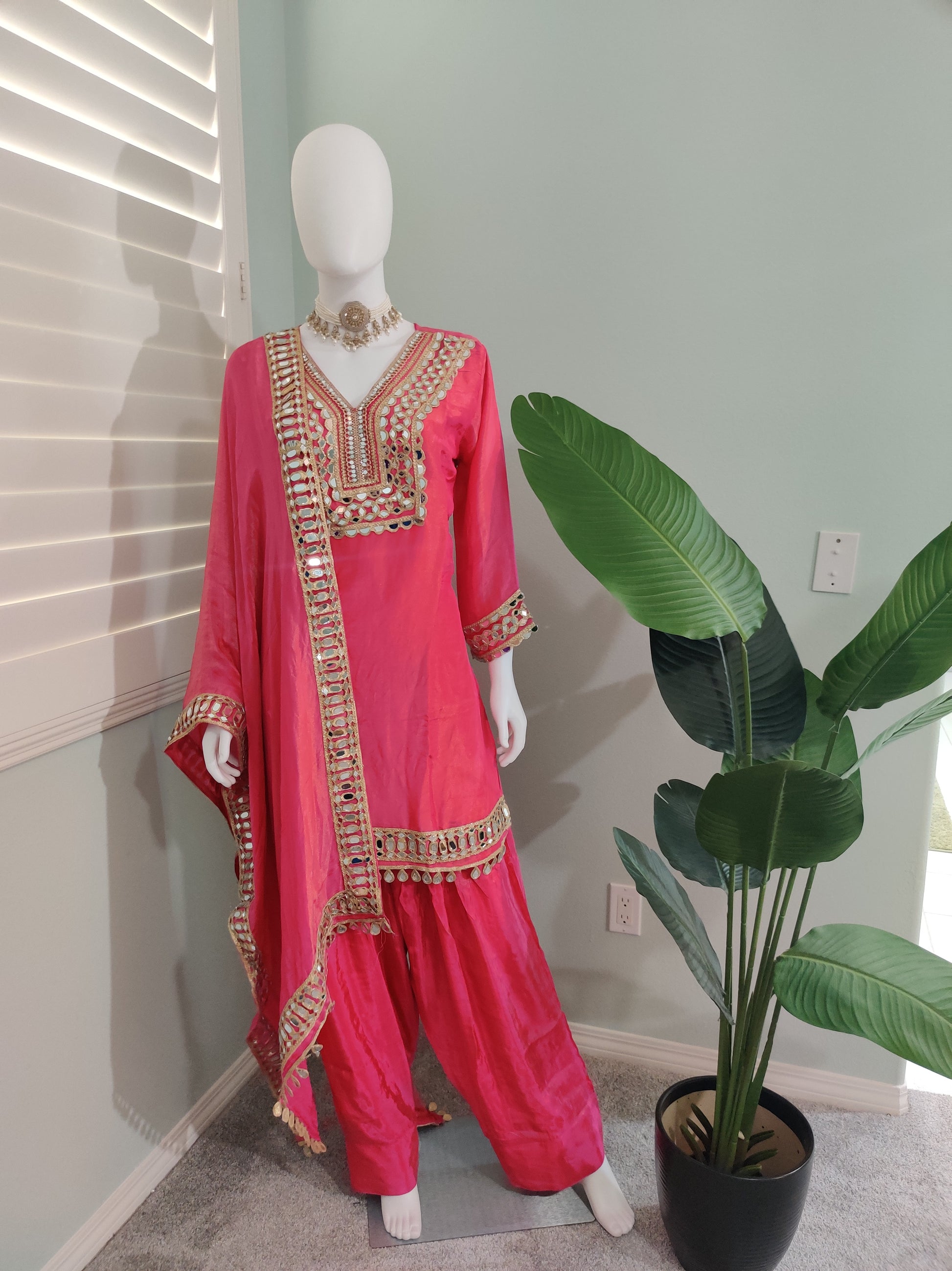 Tissue shimmer Farshi Salwar Suit set