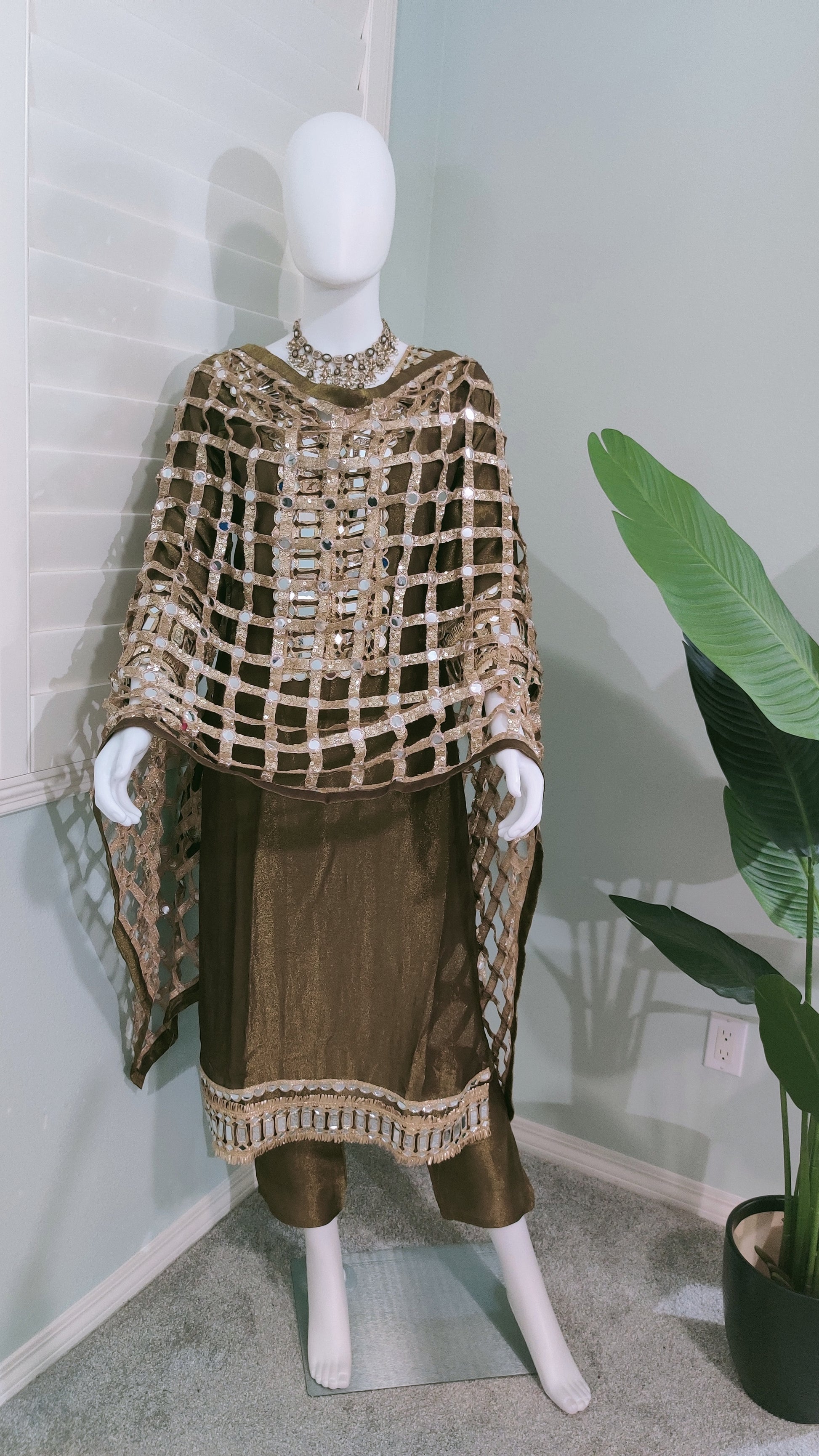 Sage Green Tissue Shimmer Kurta Set