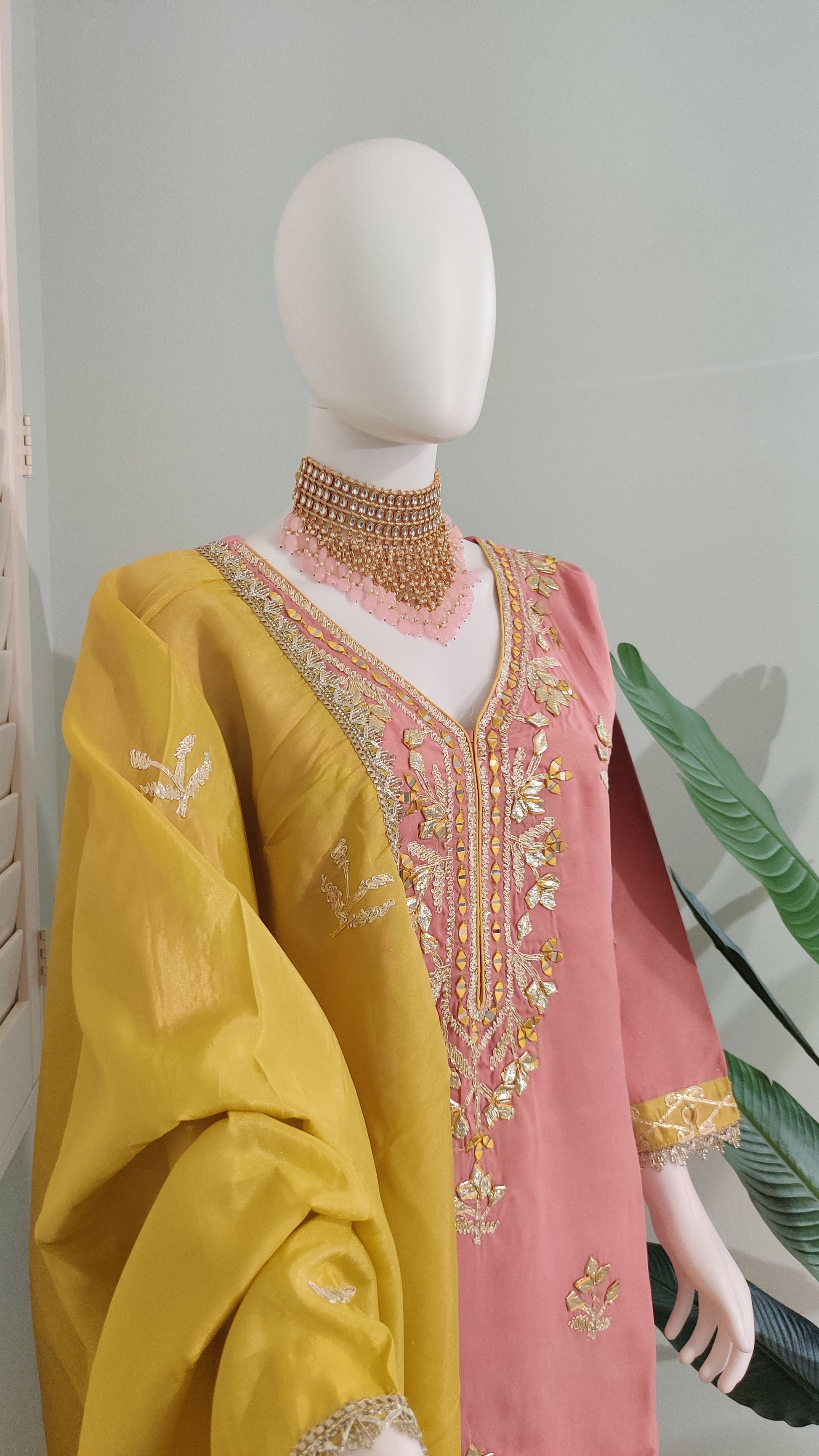 Cosmos Shimmer Silk Sharara Suit Set