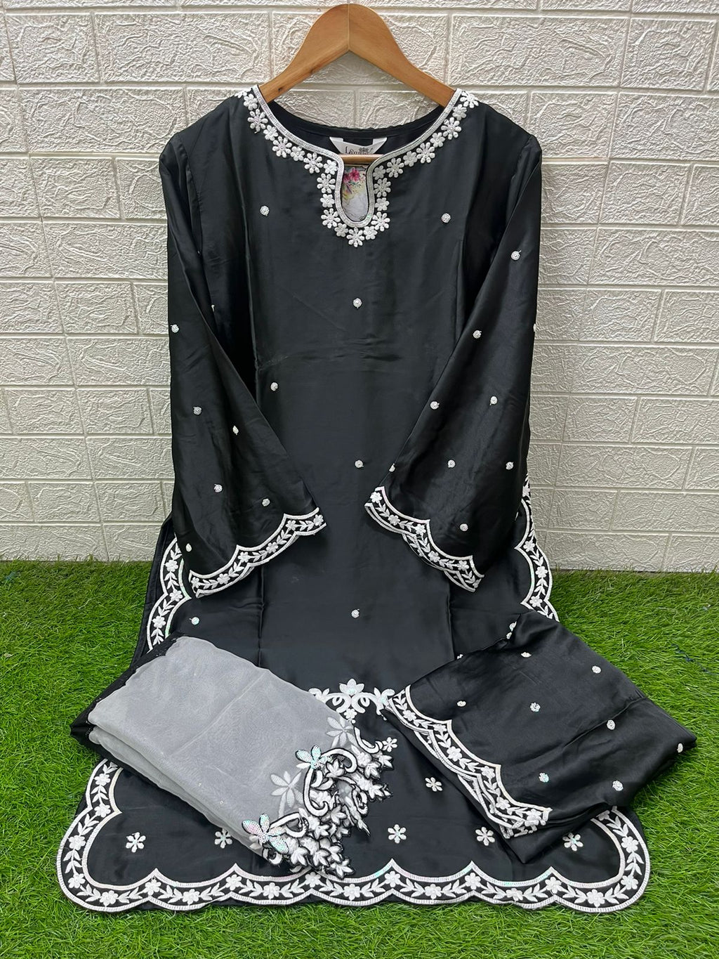 Black Embroidered Pakistani Suit