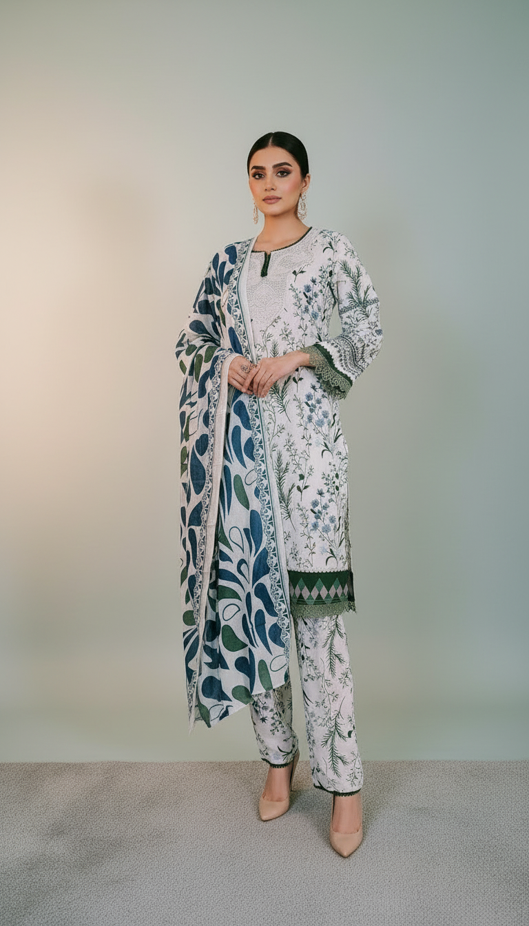 Whispers of Neem & Indigo – Cotton Suit Set