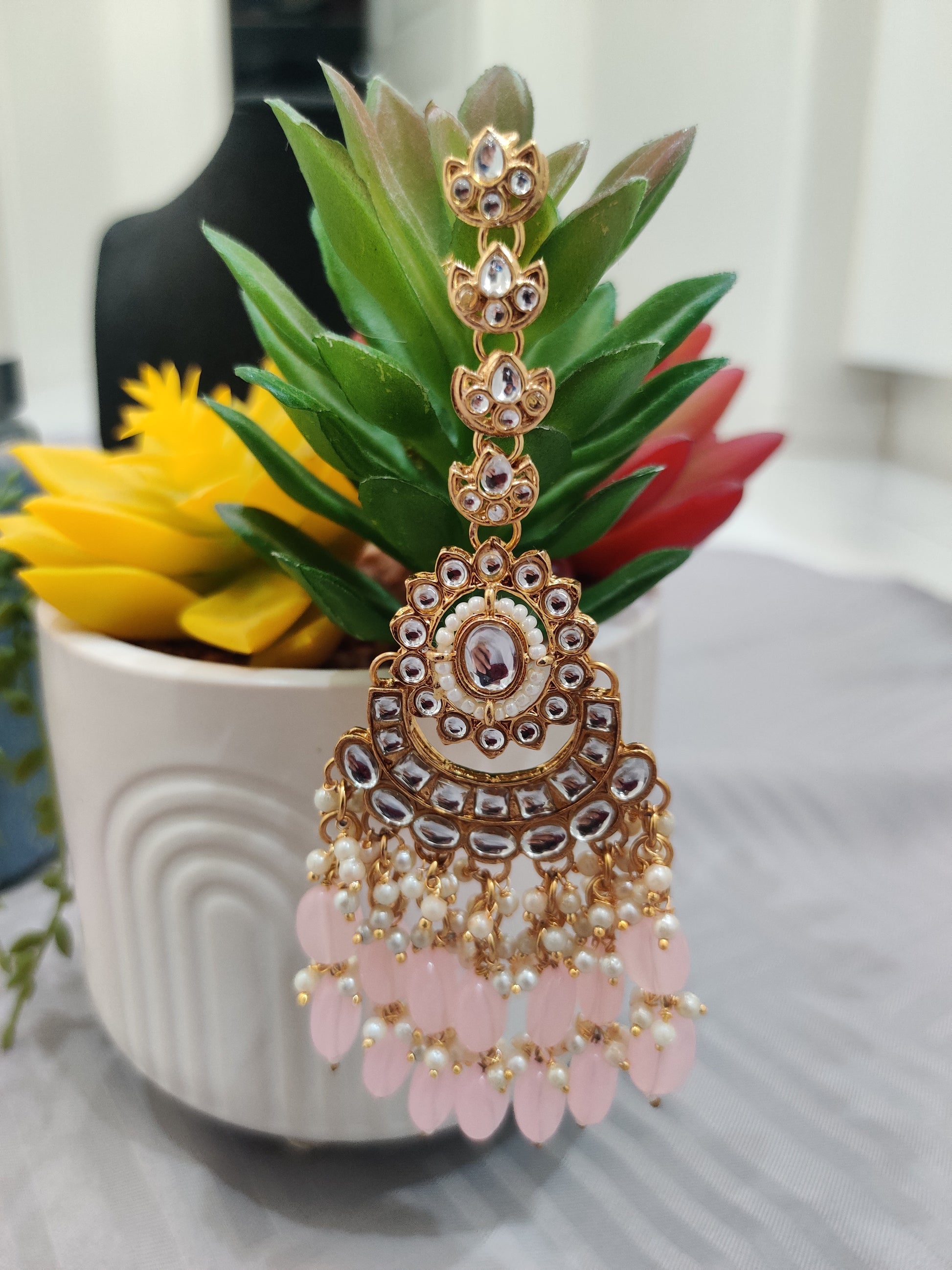 Blush Royale Kundan Pearl Necklace Set
