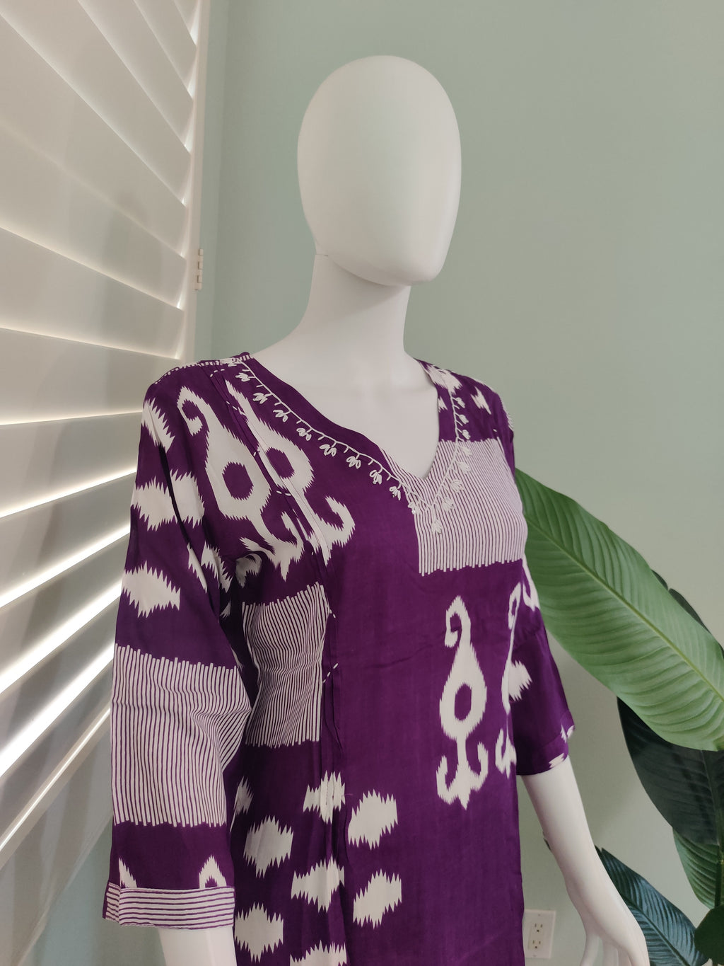 Purple Digital Print Cotton Kurta Set