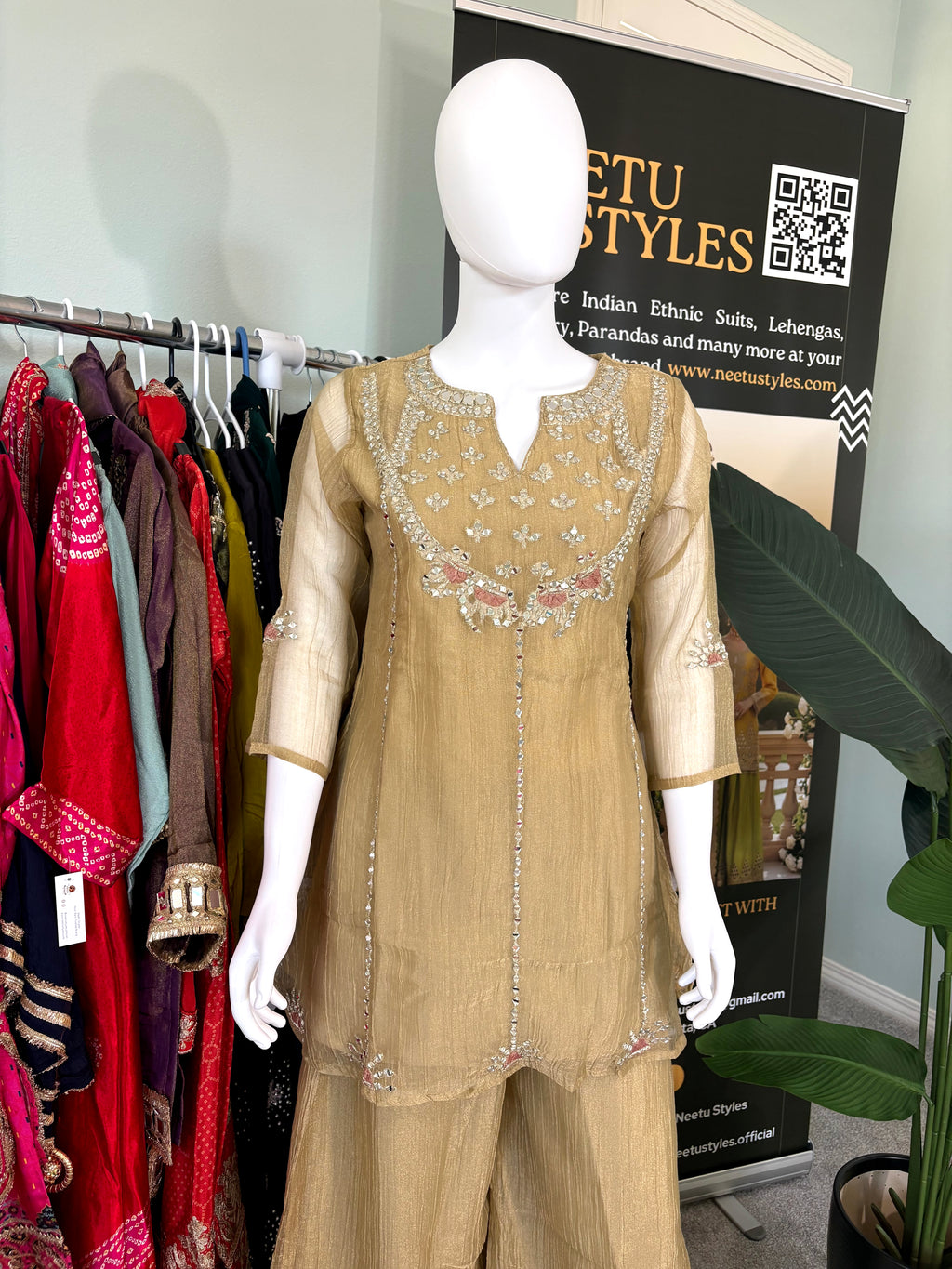 Golden-Bronze Festive Wear Kurta Set