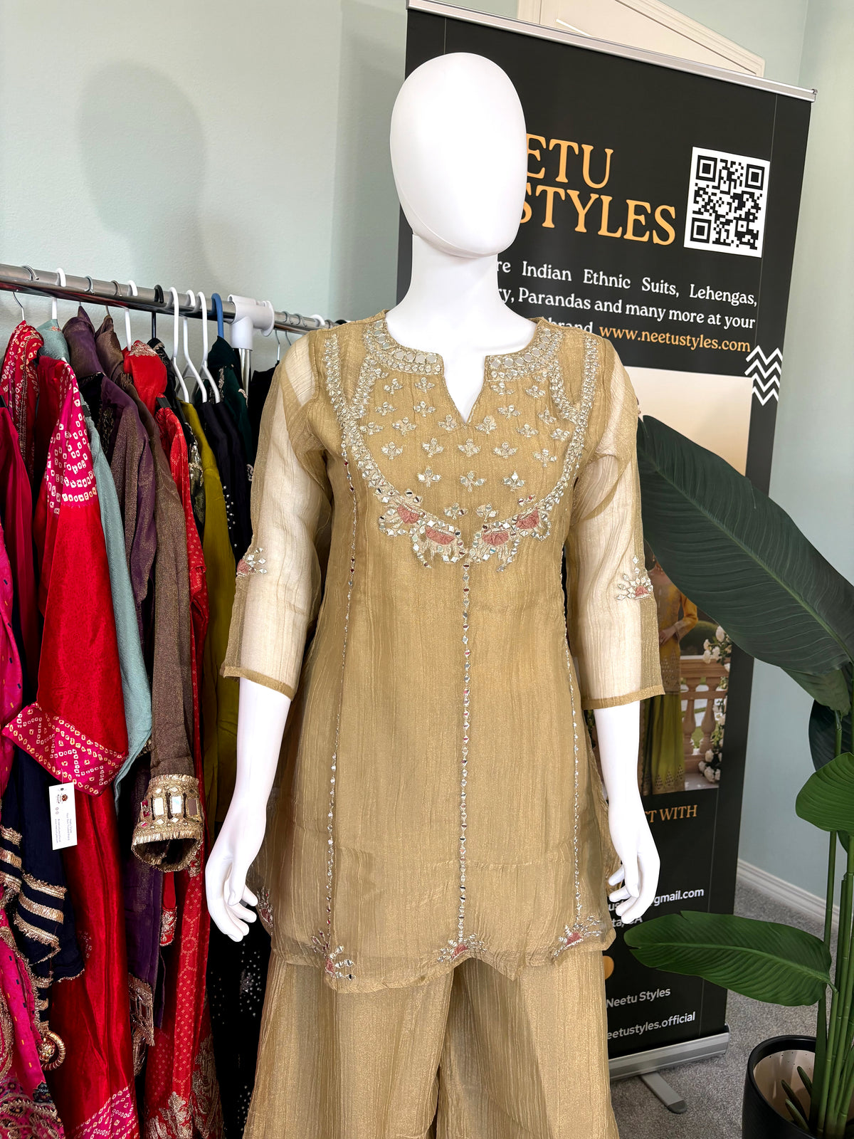 Golden-Bronze Festive Wear Kurta Set
