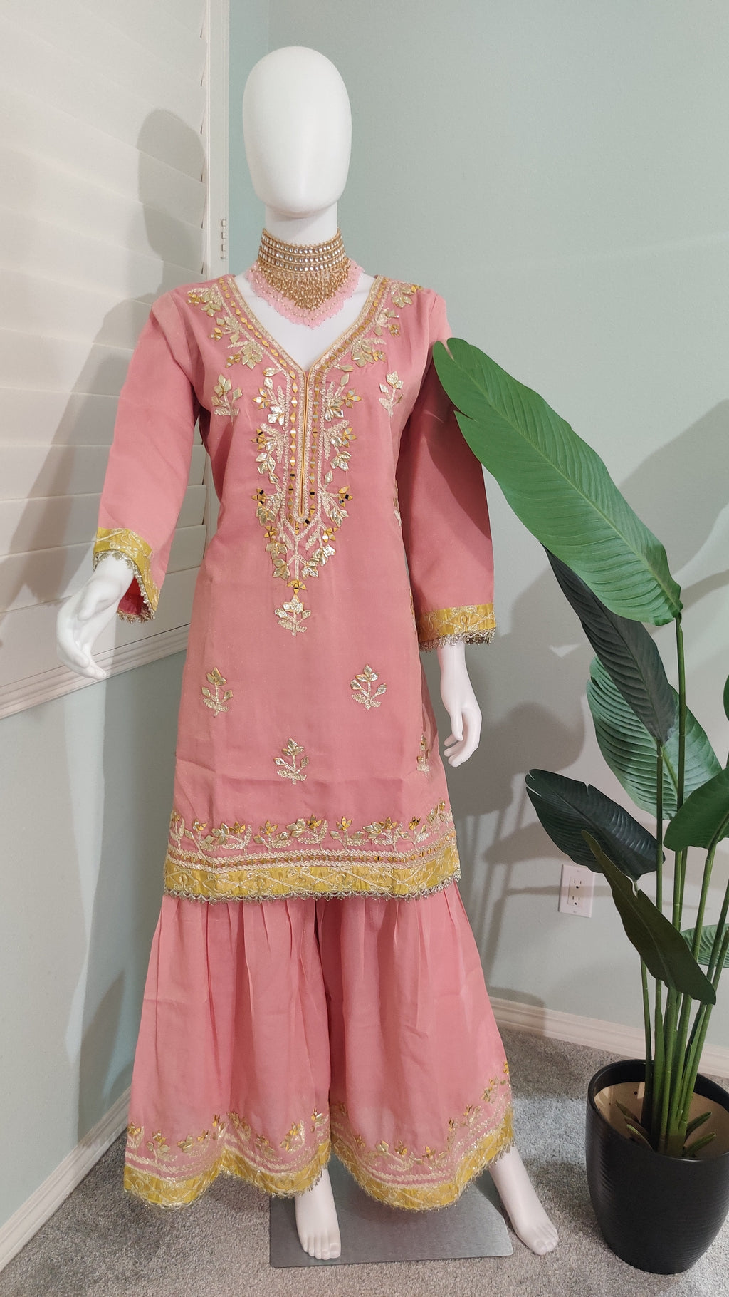 Cosmos Shimmer Silk Sharara Suit Set