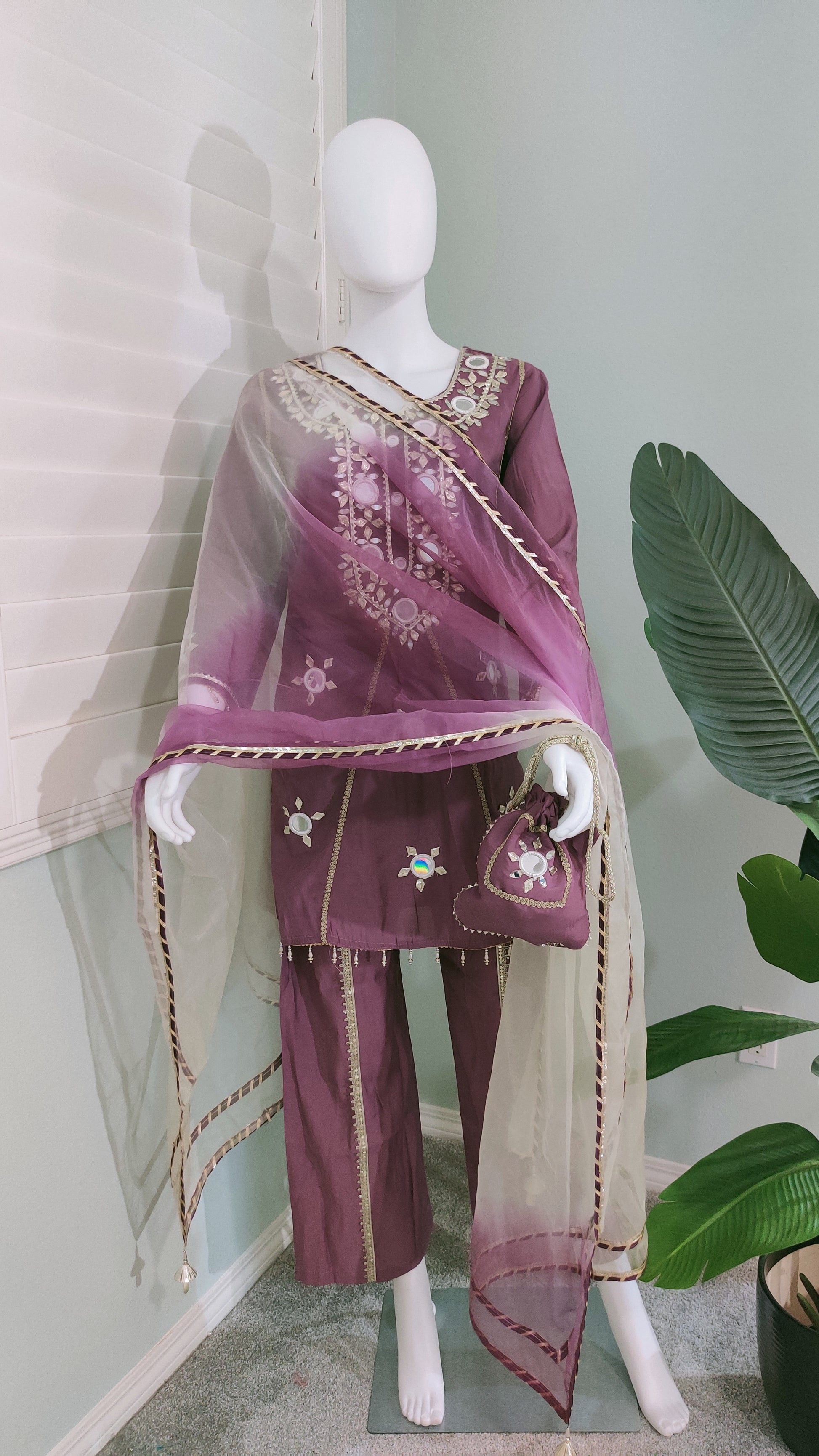 Radiance Kurta Set – Mustard & Lavender