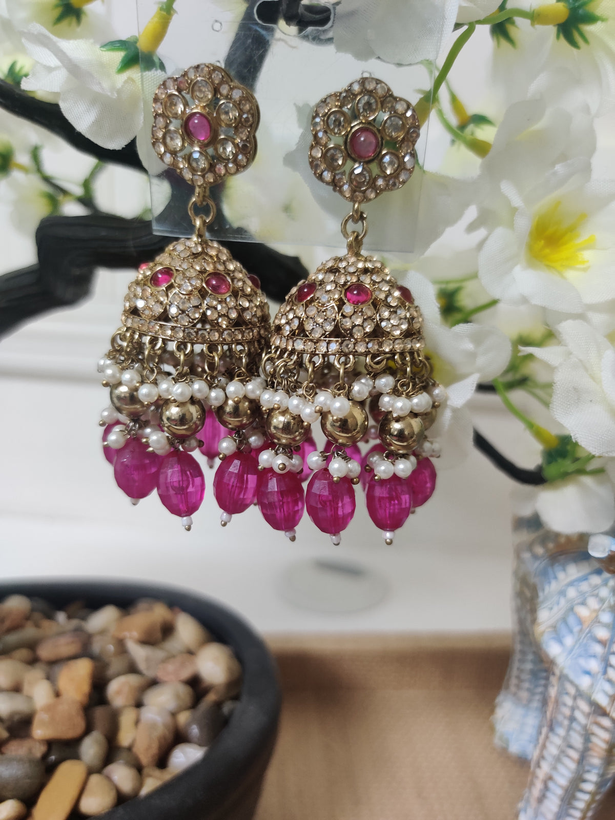 ✨ Radiant Floral Jhumka Earrings