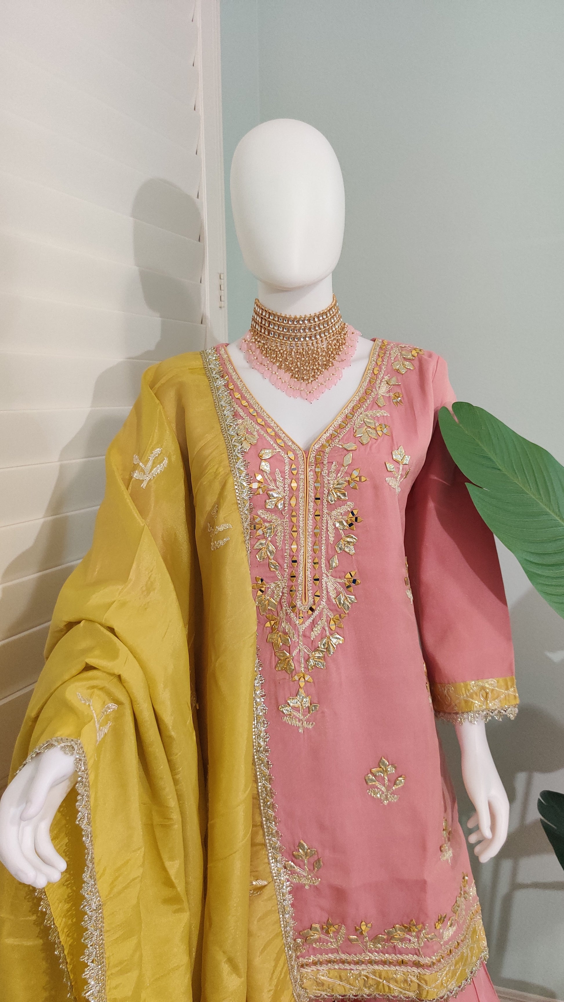 Cosmos Shimmer Silk Sharara Suit Set