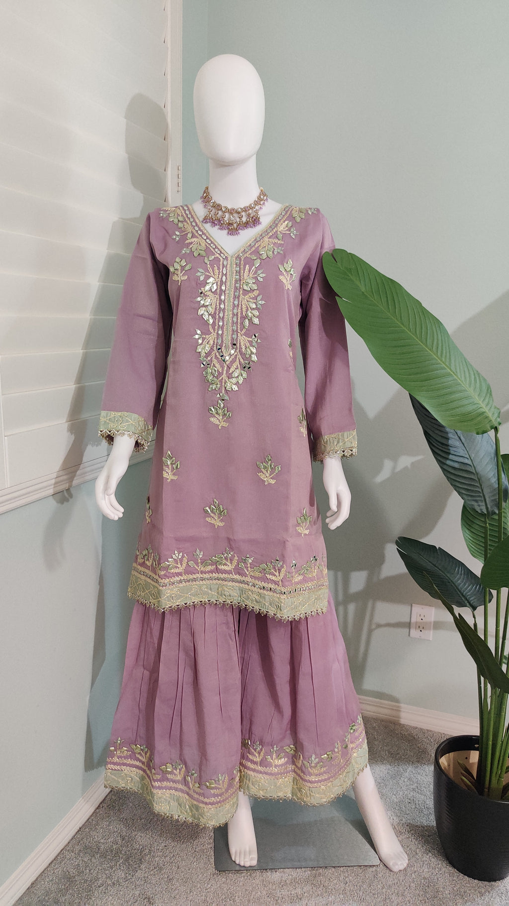 Cosmos Shimmer Silk Sharara Suit Set