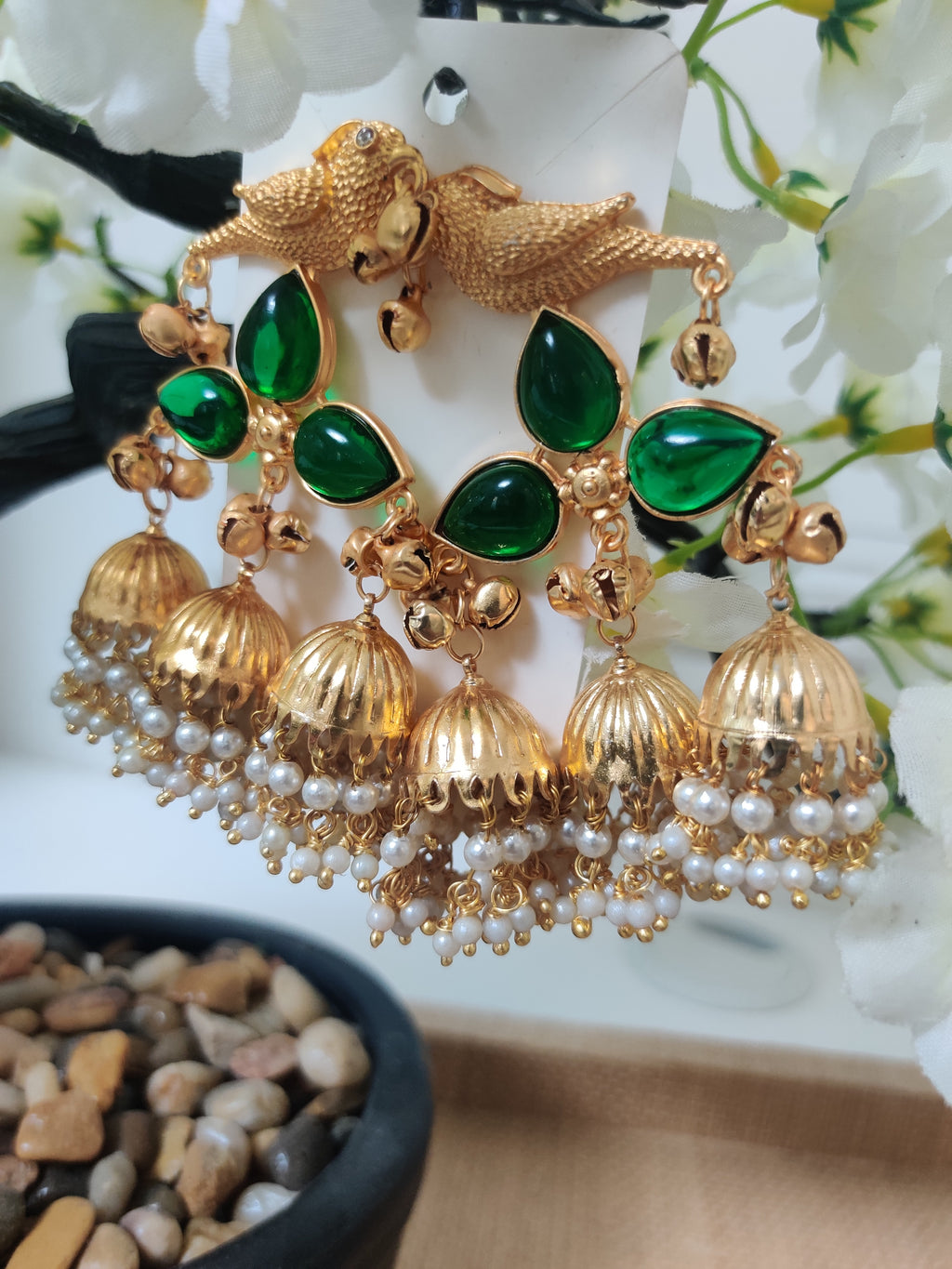 Kashmiri Bird inspired Jhumka Earrings