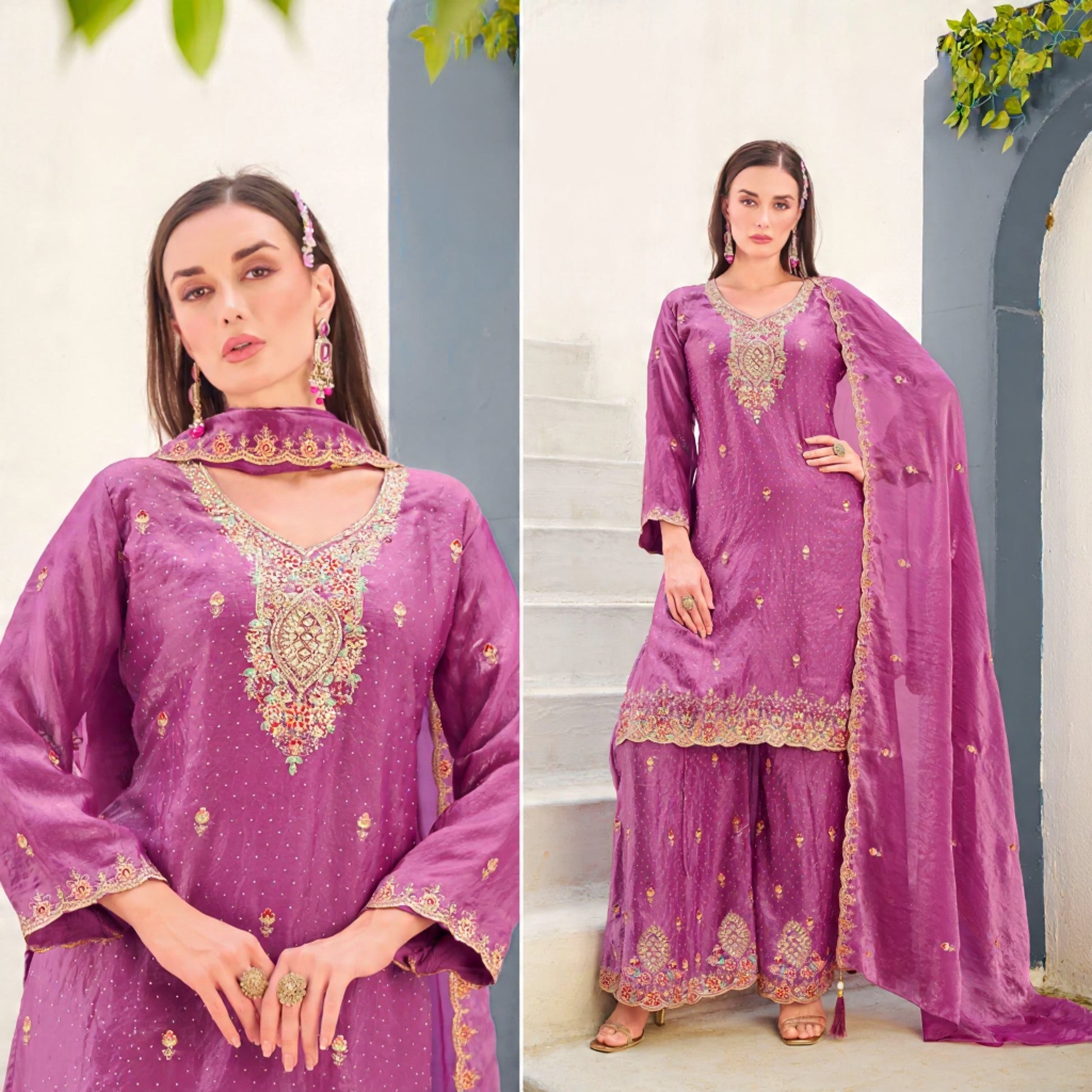 Pakistani Plazzo Kurta Set