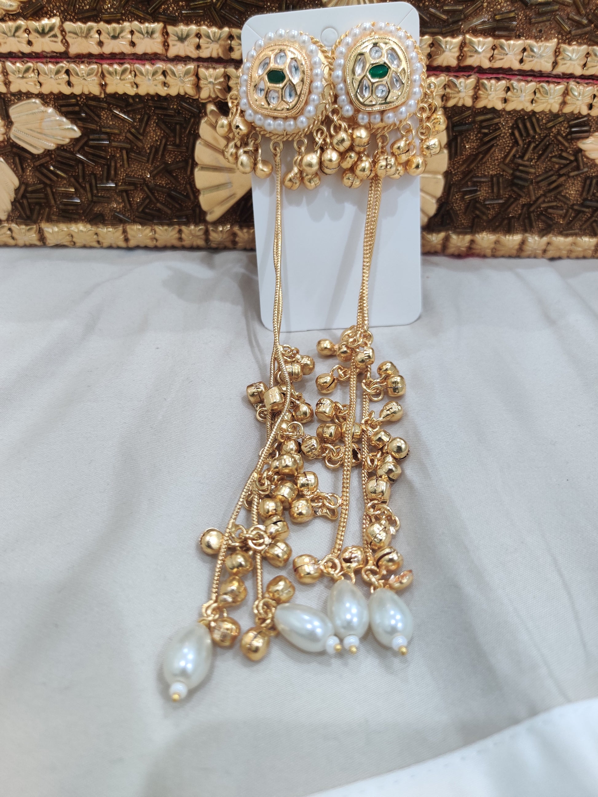 Kashmiri Jhumka Earrings – Pink & Green Variants