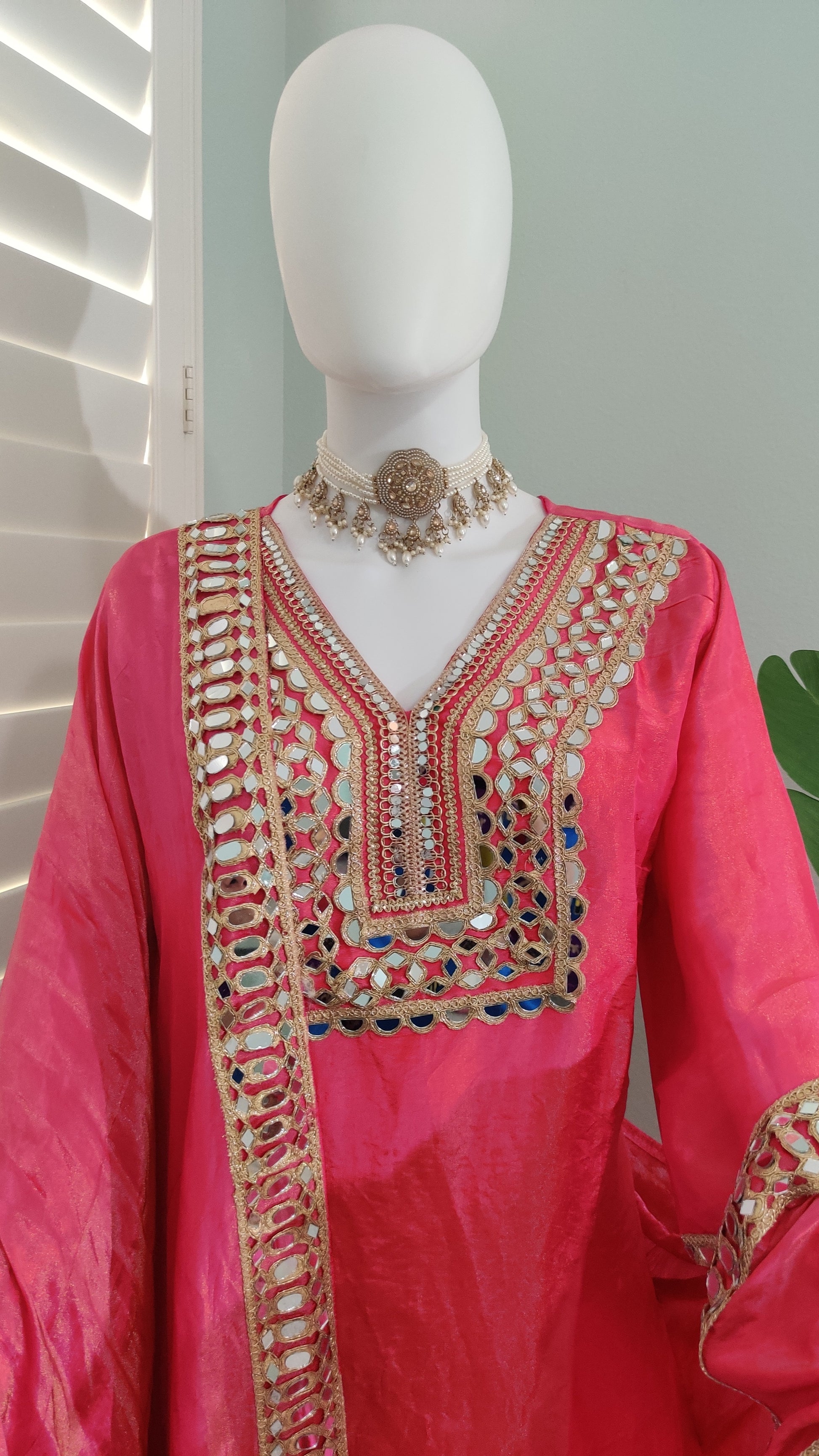 Tissue shimmer Farshi Salwar Suit set