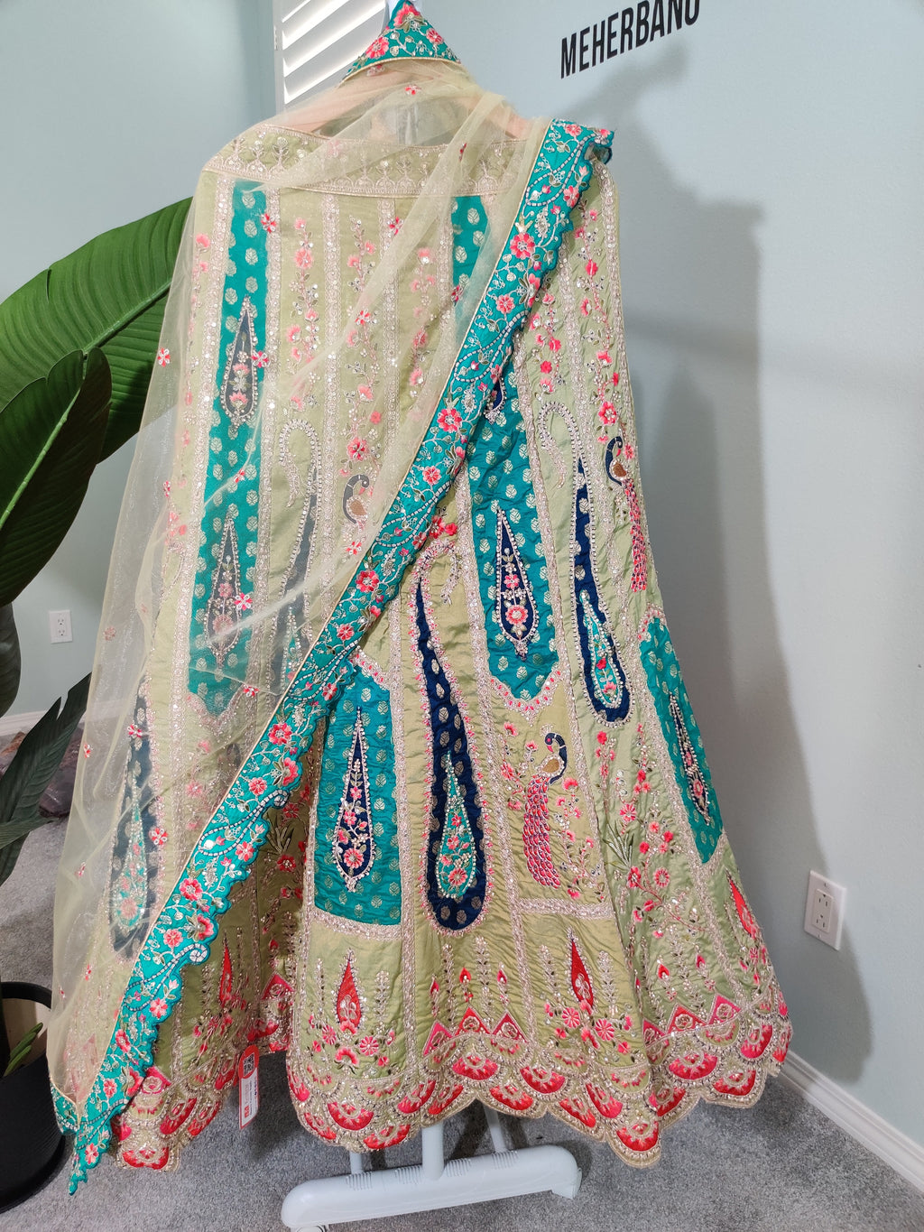 Regal Banarasi Silk Light Green Party Wear Lehenga