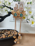 Kashmiri Enamel & Pearl Jhumka Earrings