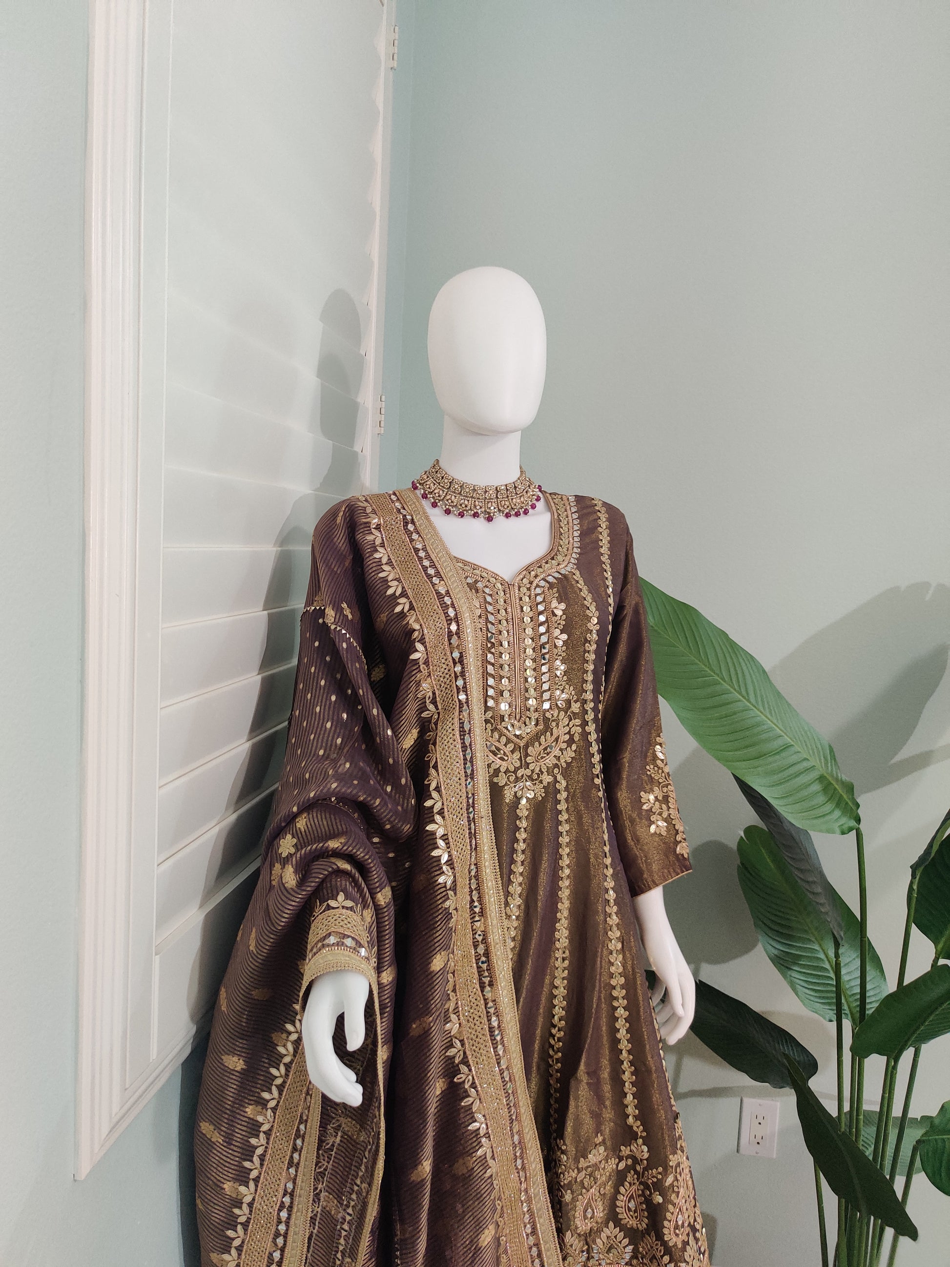 Wedding Wear Peplum Style Salwar Suit Set