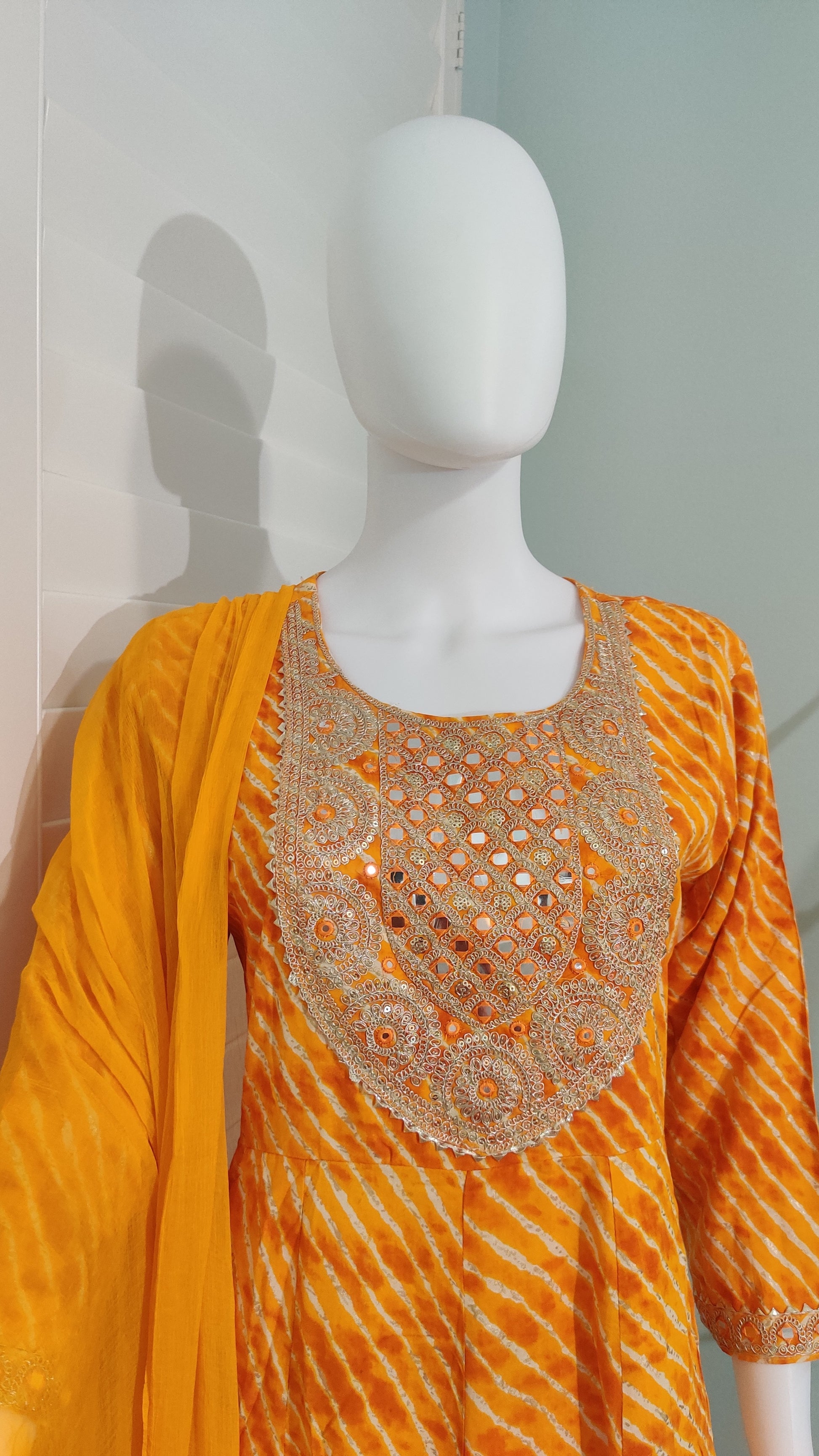 Radiance in Every Fold – Bandhej Anarkali Suit