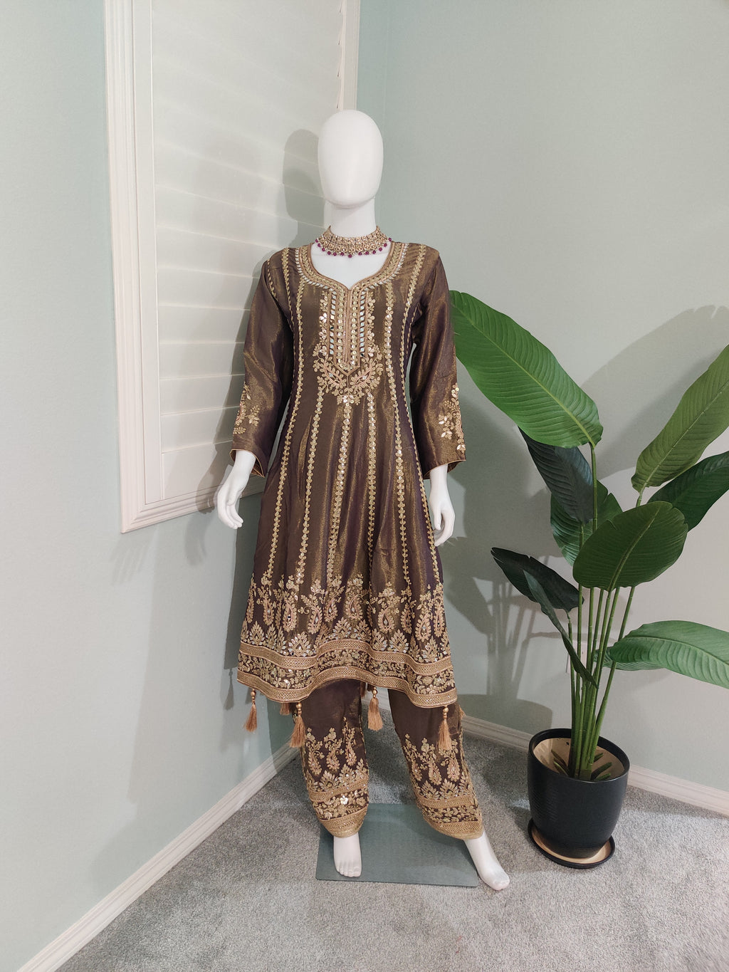 Wedding Wear Peplum Style Salwar Suit Set