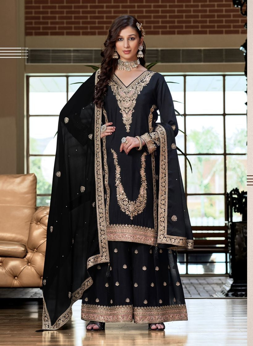 Plazzo Kurta Set – Mirror & Zarkan Elegance