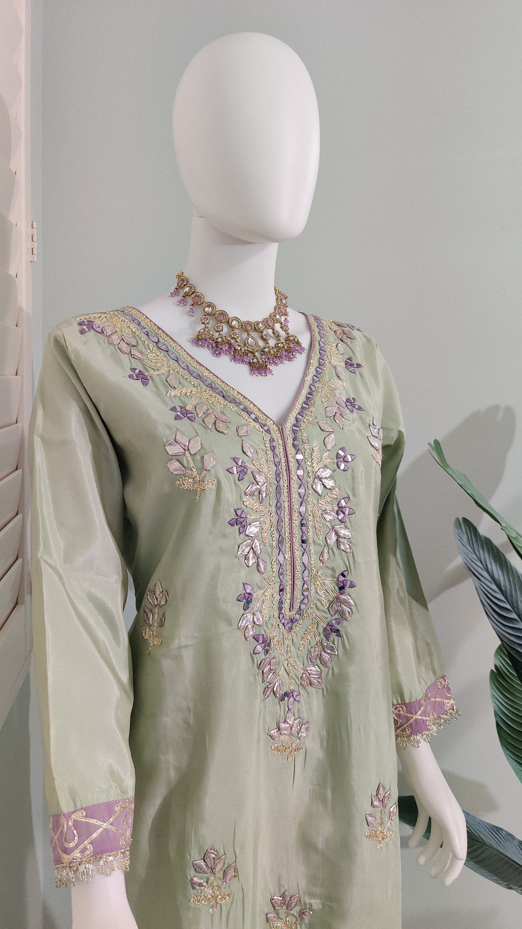 Cosmos Shimmer Silk Sharara Suit Set