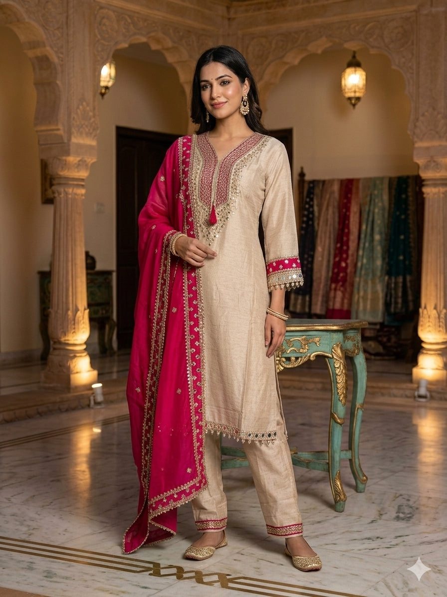 Khadi Silk Festive Wear Kurta Set