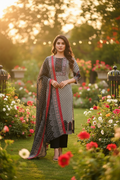 Black Digital Print Cotton Kurta Set