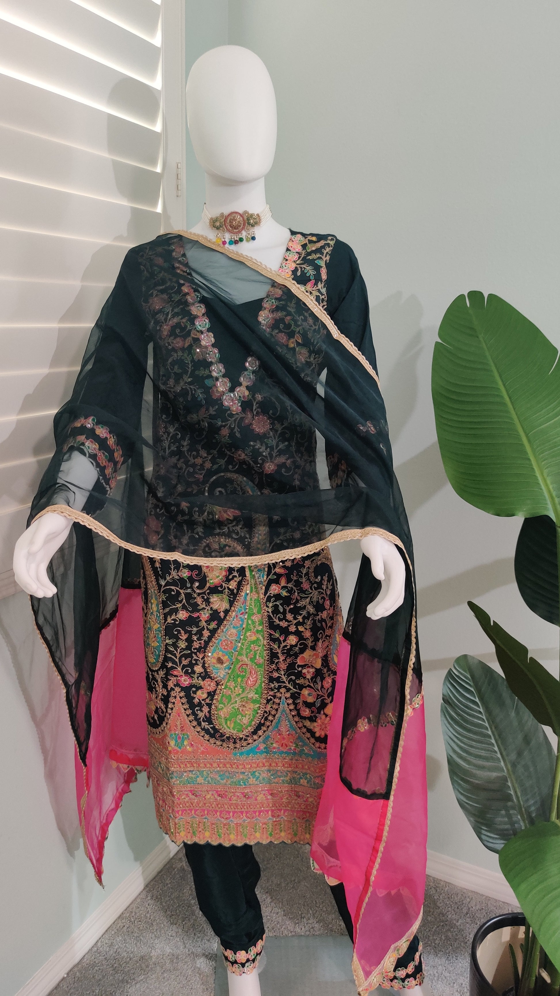 Premium Silk Antique Embroidered Festive wear Kurta Set