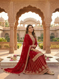 Zari Embroidered Skirt Kurta Set (Plus Size)