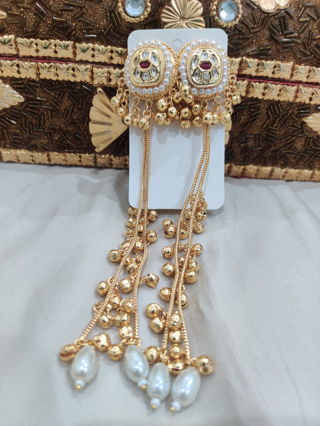 Kashmiri Jhumka Earrings – Pink & Green Variants