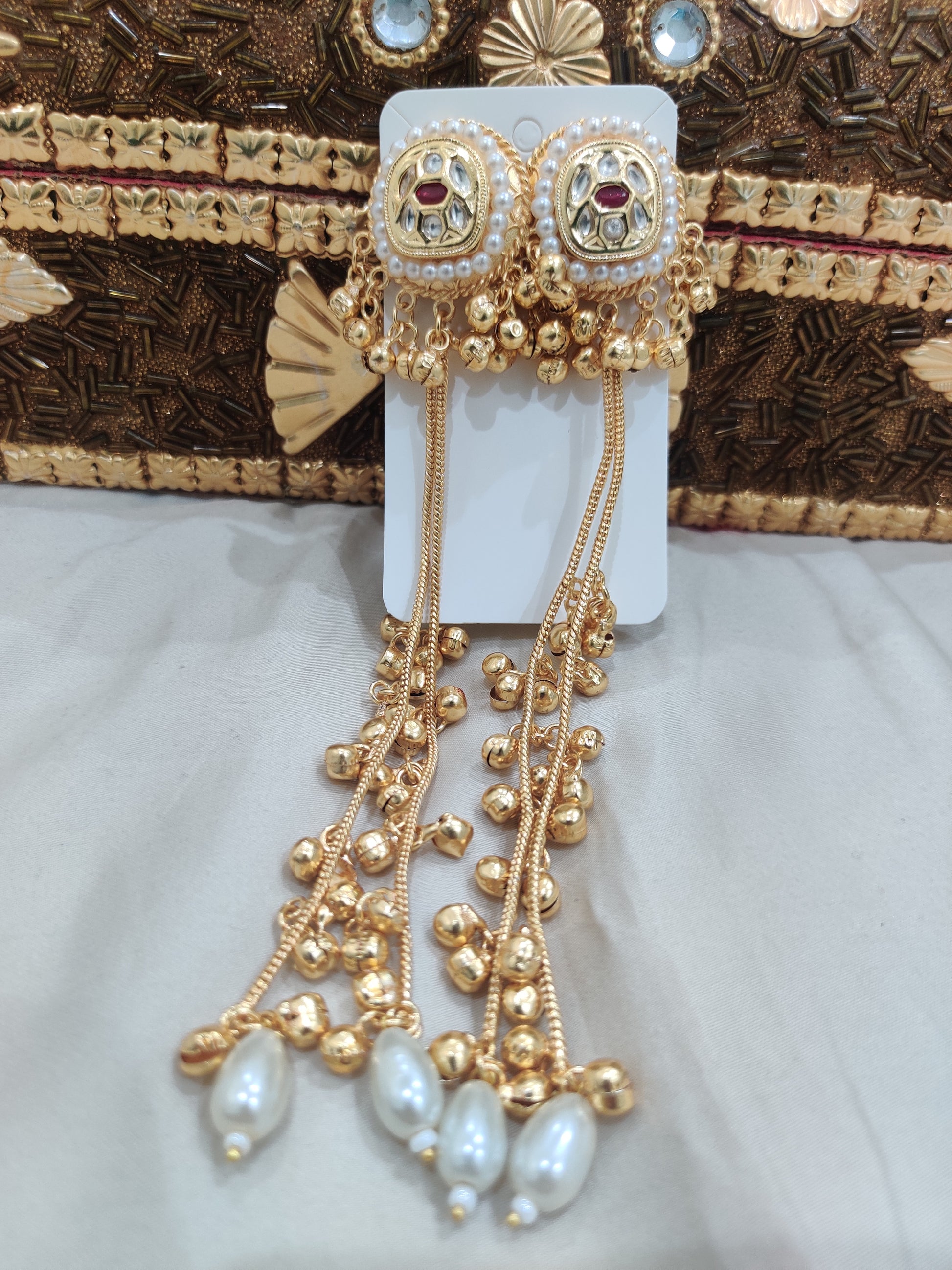 Kashmiri Jhumka Earrings – Pink & Green Variants