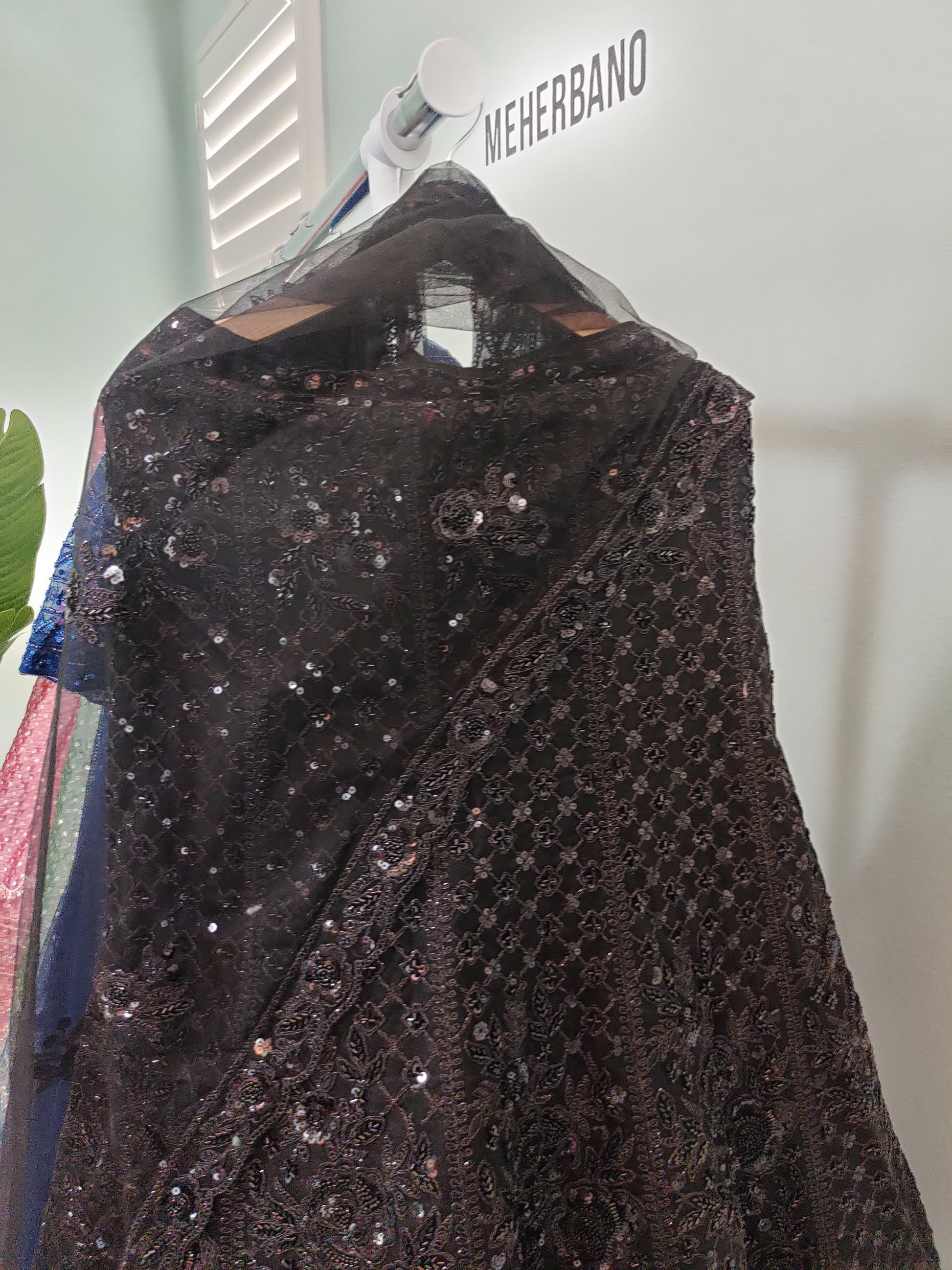 Black Hand Embroidered Lehenga Set